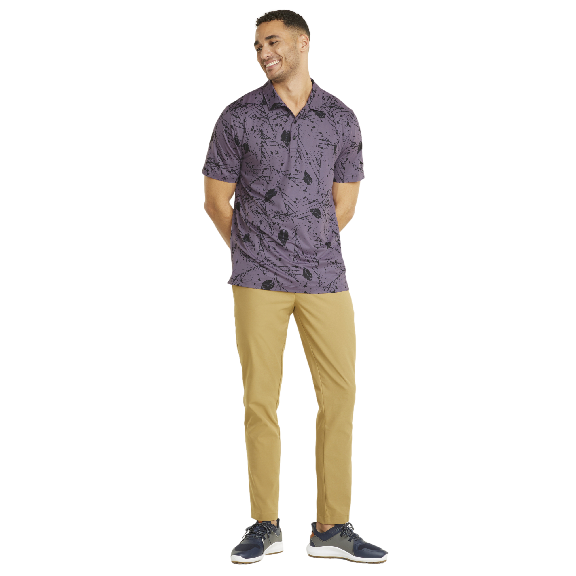 CLOUDSPUN Frequency Men's Short Sleeve Golf Polo Shirt