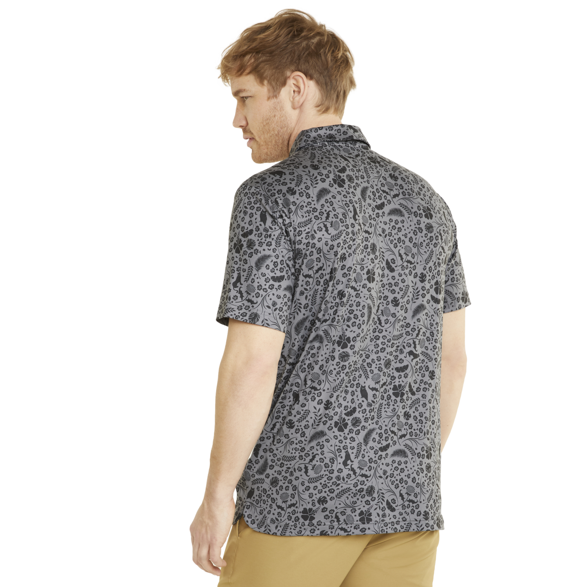 CLOUDSPUN Petal Print Men's Short Sleeve Golf Polo Shirt