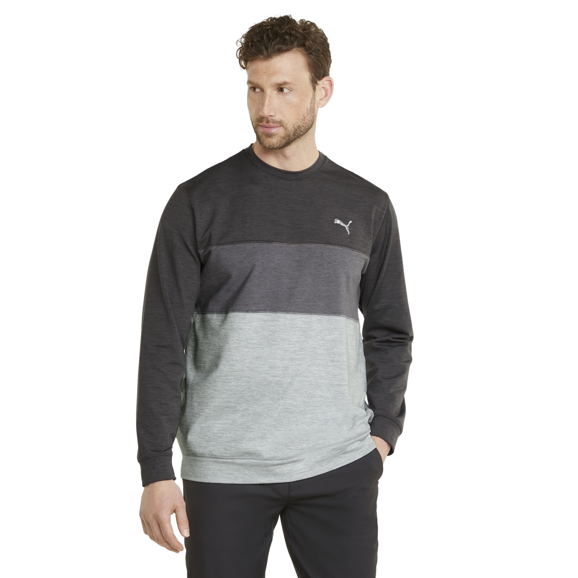 Colorblock Crewneck Men's Golf Sweater