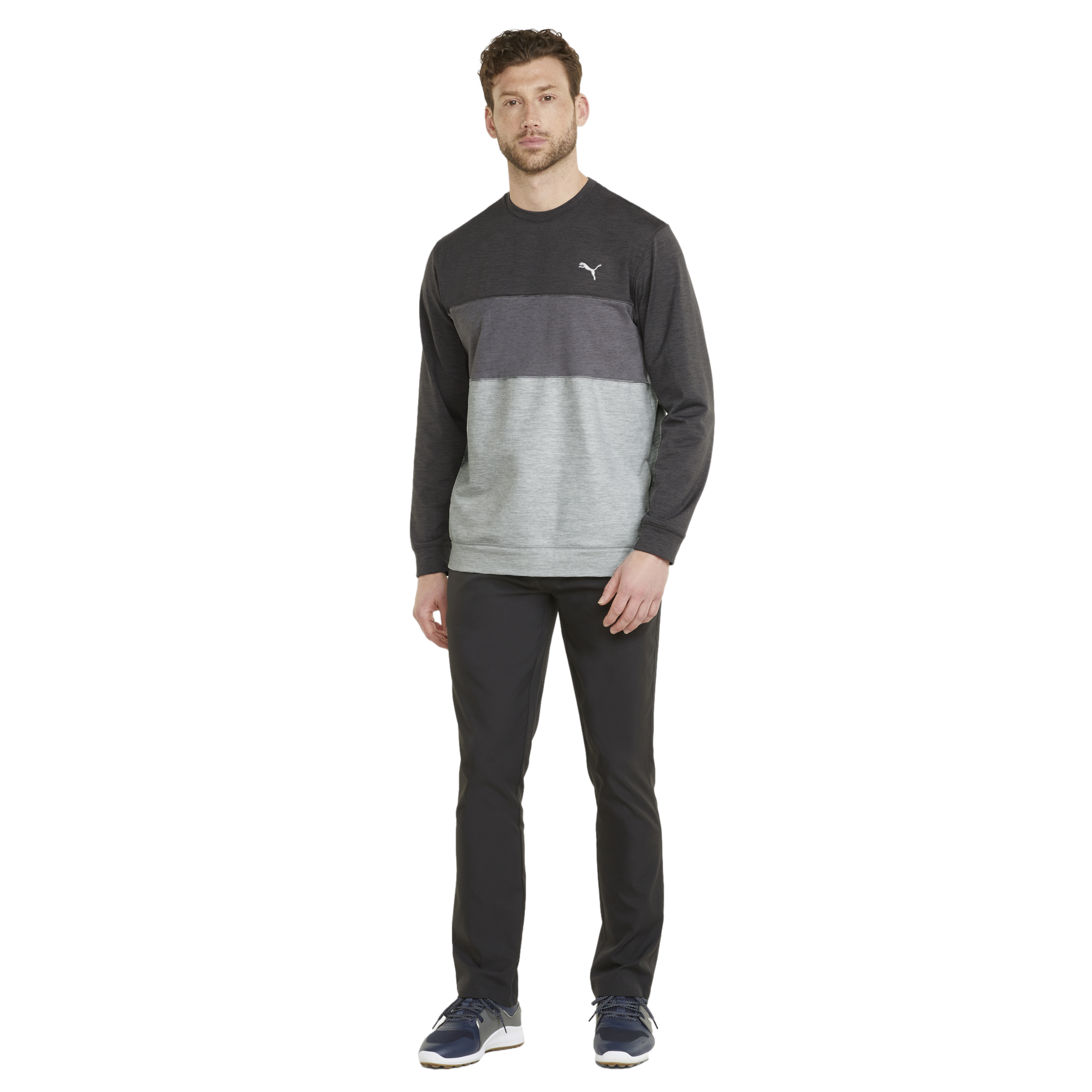 Colorblock Crewneck Men's Golf Sweater