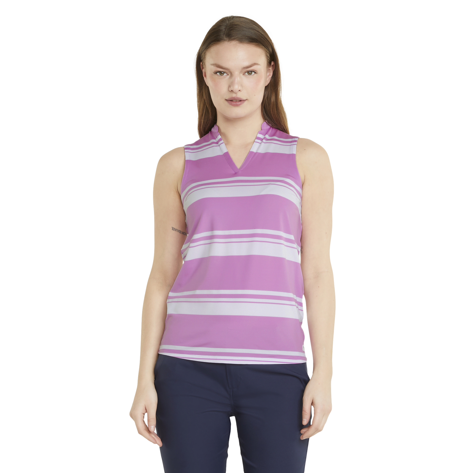 CLOUDSPUN Valley Stripe Sleeveless Golf Polo