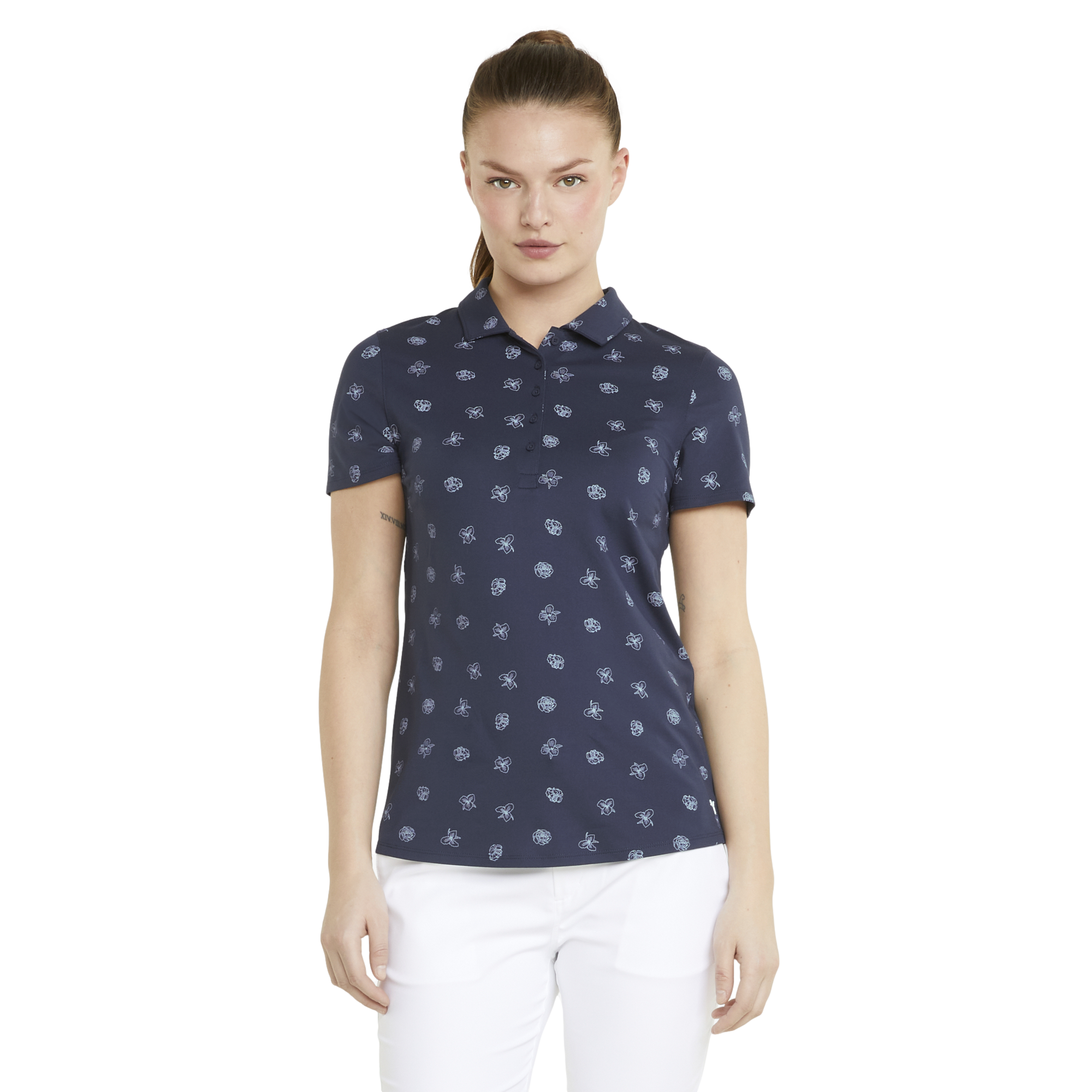 Cloudspun Ditsy Floral Print Polo Women's Short Sleeve Golf Polo Shirt