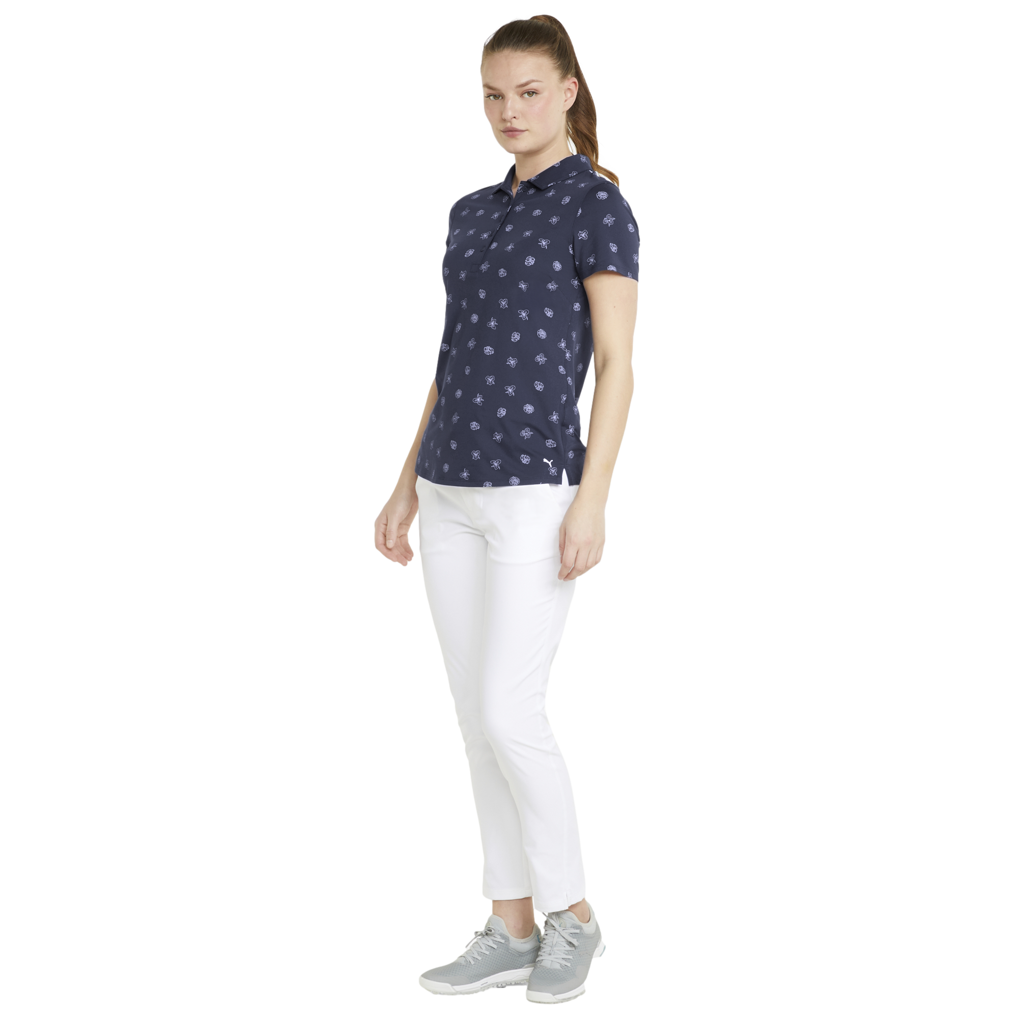Cloudspun Ditsy Floral Print Polo Women's Short Sleeve Golf Polo Shirt