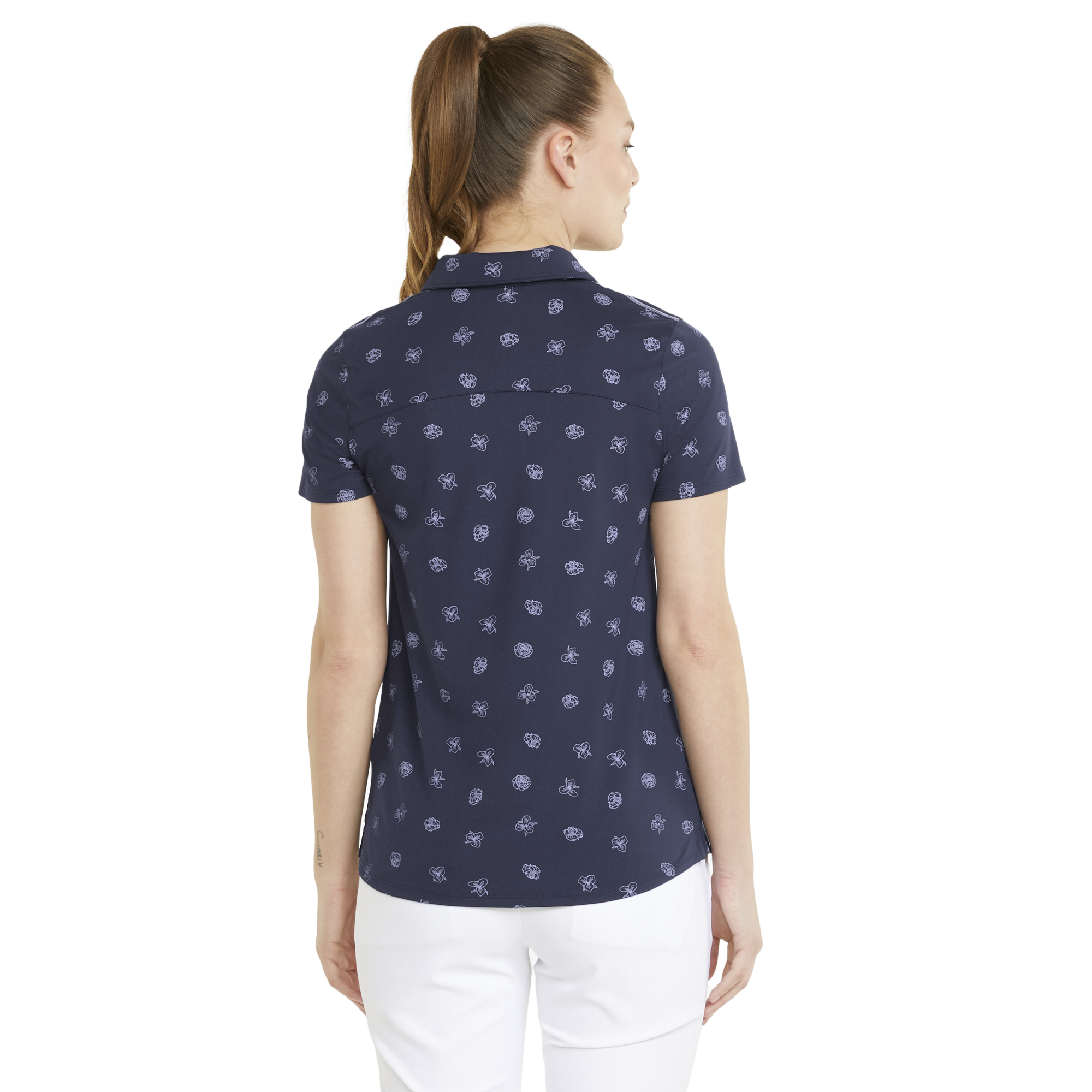Cloudspun Ditsy Floral Print Polo Women's Short Sleeve Golf Polo Shirt