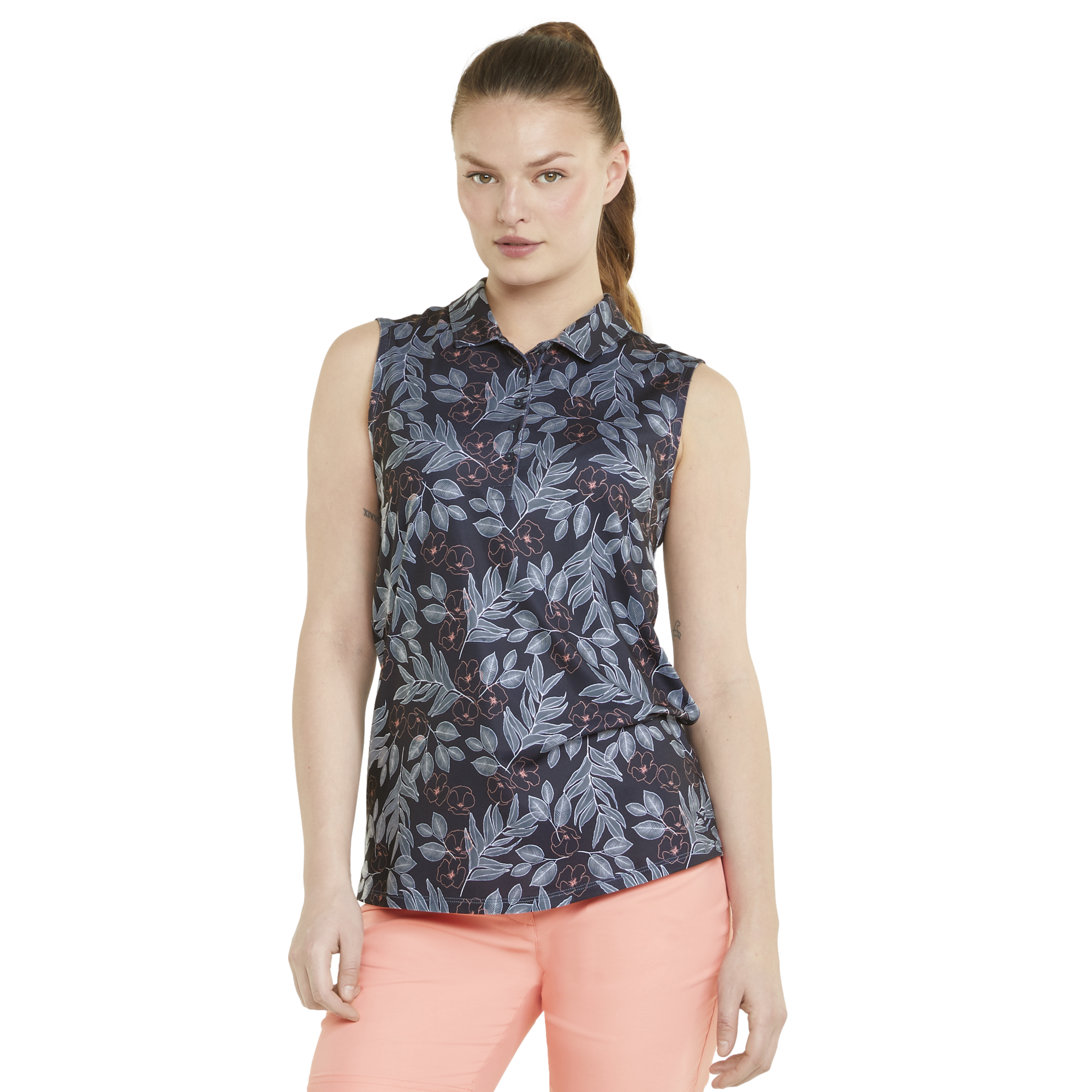 Cloudspun Flora Women's Sleeveless Golf Polo Shirt
