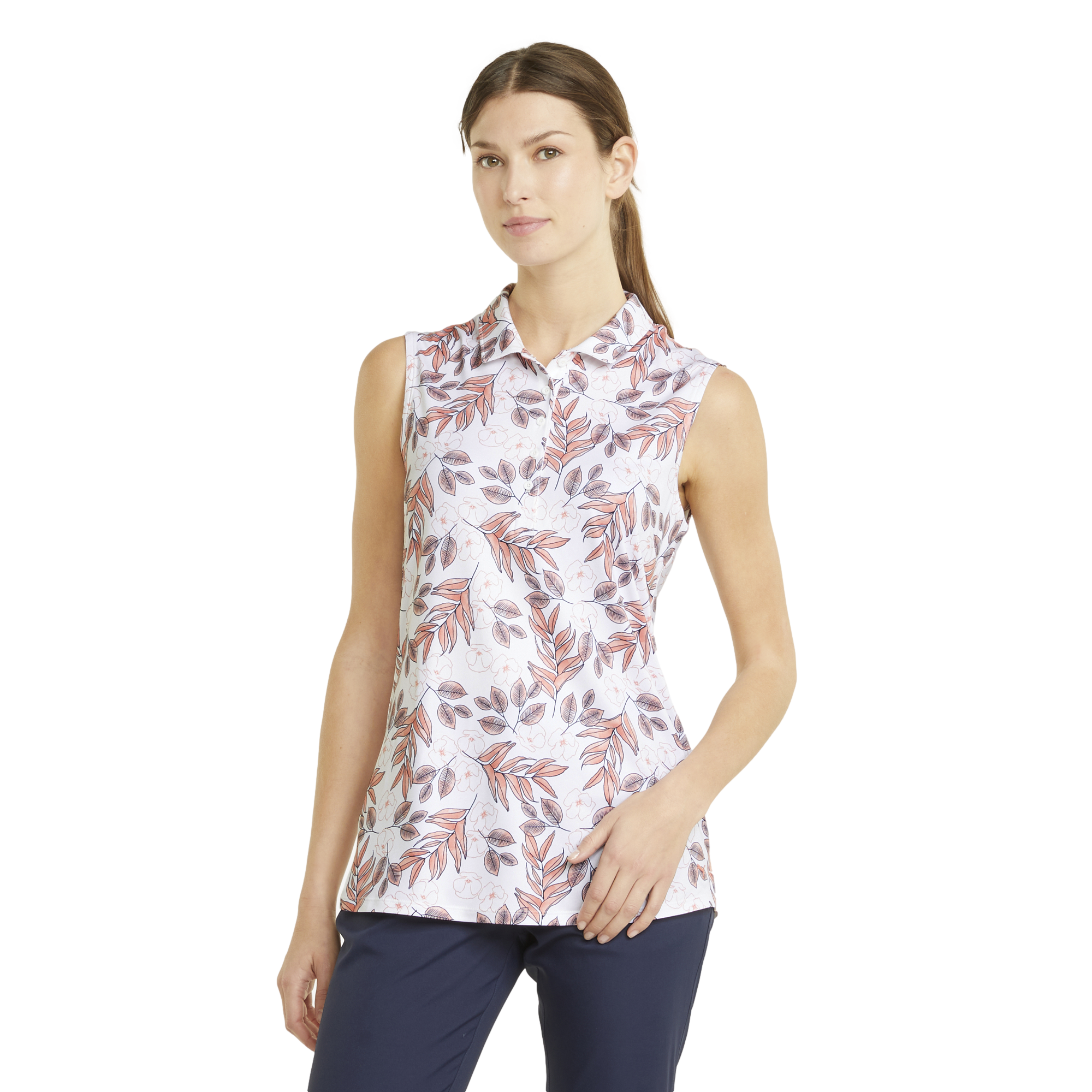 Cloudspun Flora Sleeveless Women's Short Sleeve Golf Polo Shirt