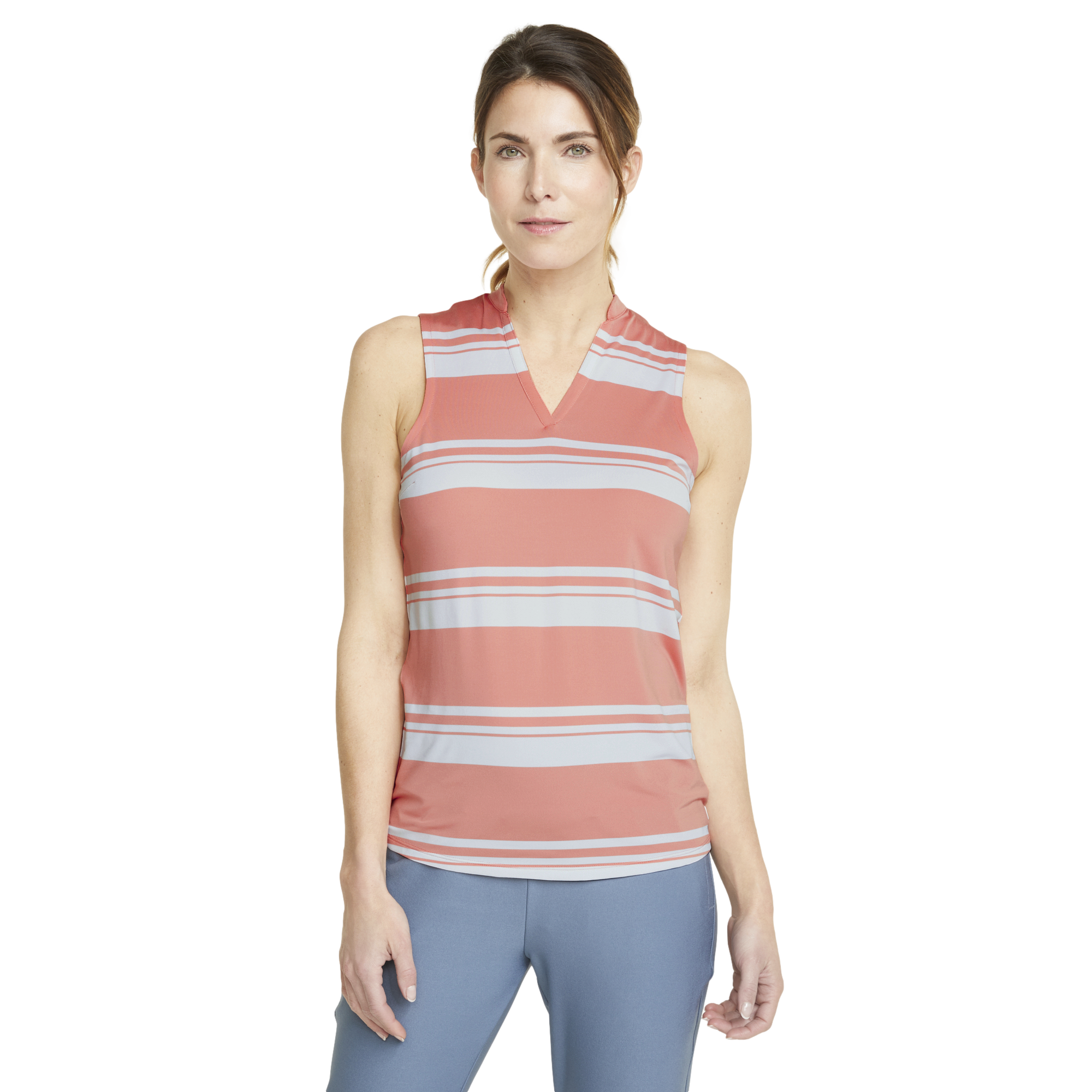 Cloudspun Valley Stripe Women's Sleeveless Golf Polo Shirt