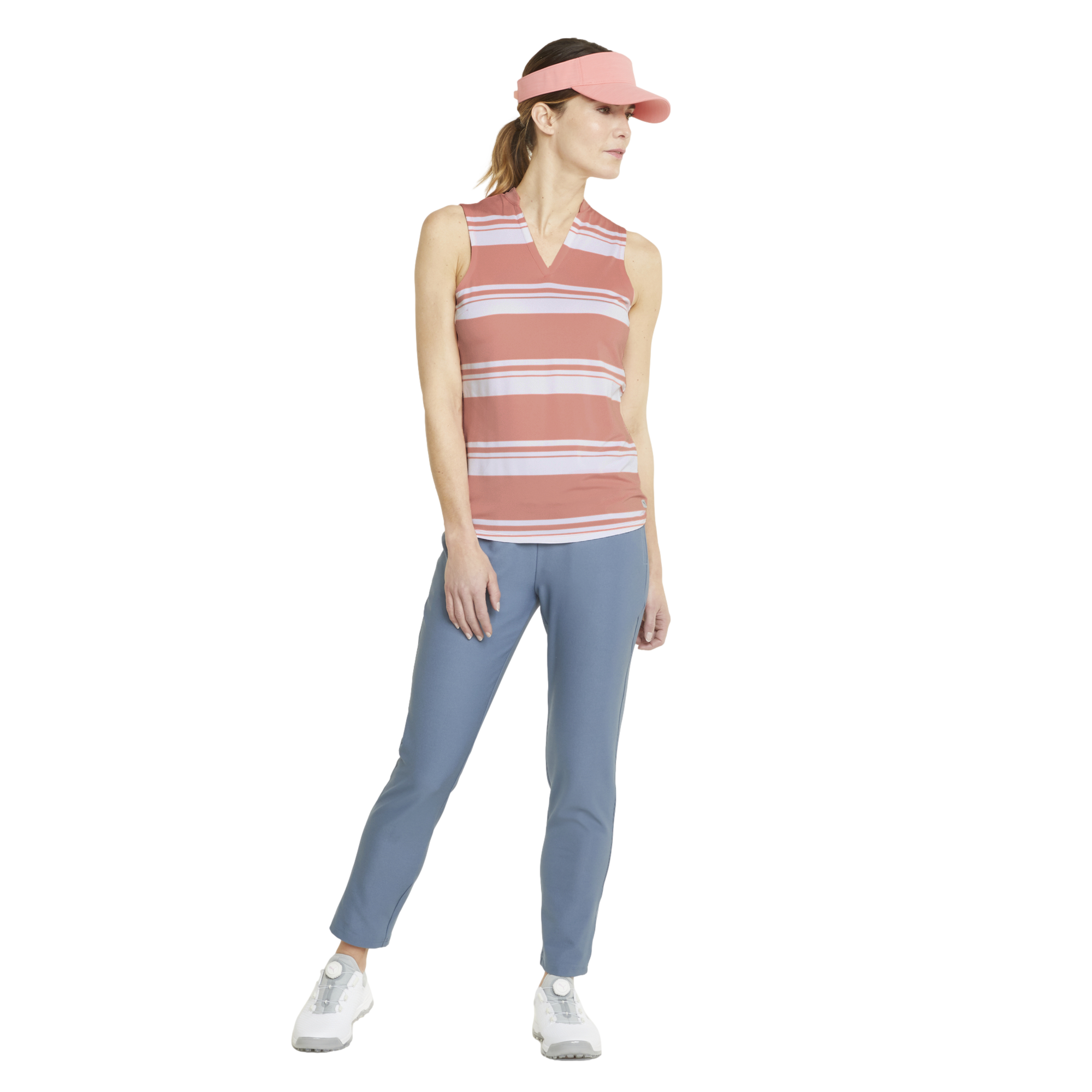 Cloudspun Valley Stripe Women's Sleeveless Golf Polo Shirt