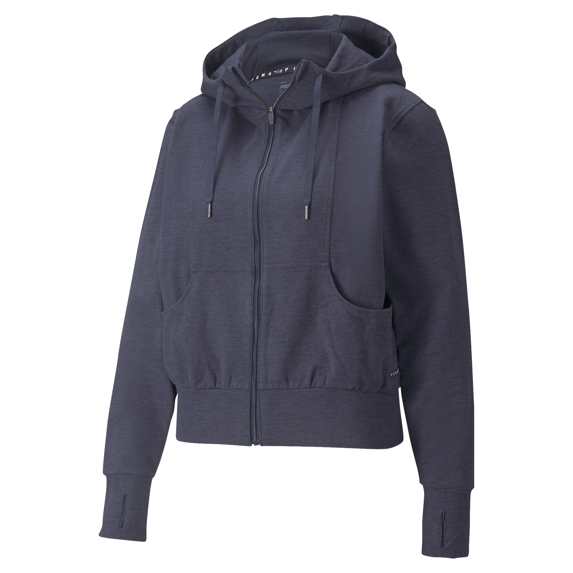 CLOUDSPUN Drawstring Cropped Full Zip Hoodie