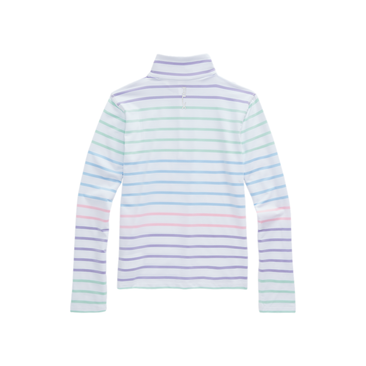Girls Striped Long Sleeve Quarter Zip Pull Over