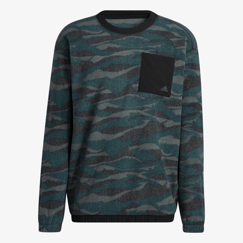 Texture-Print Crew Sweatshirt