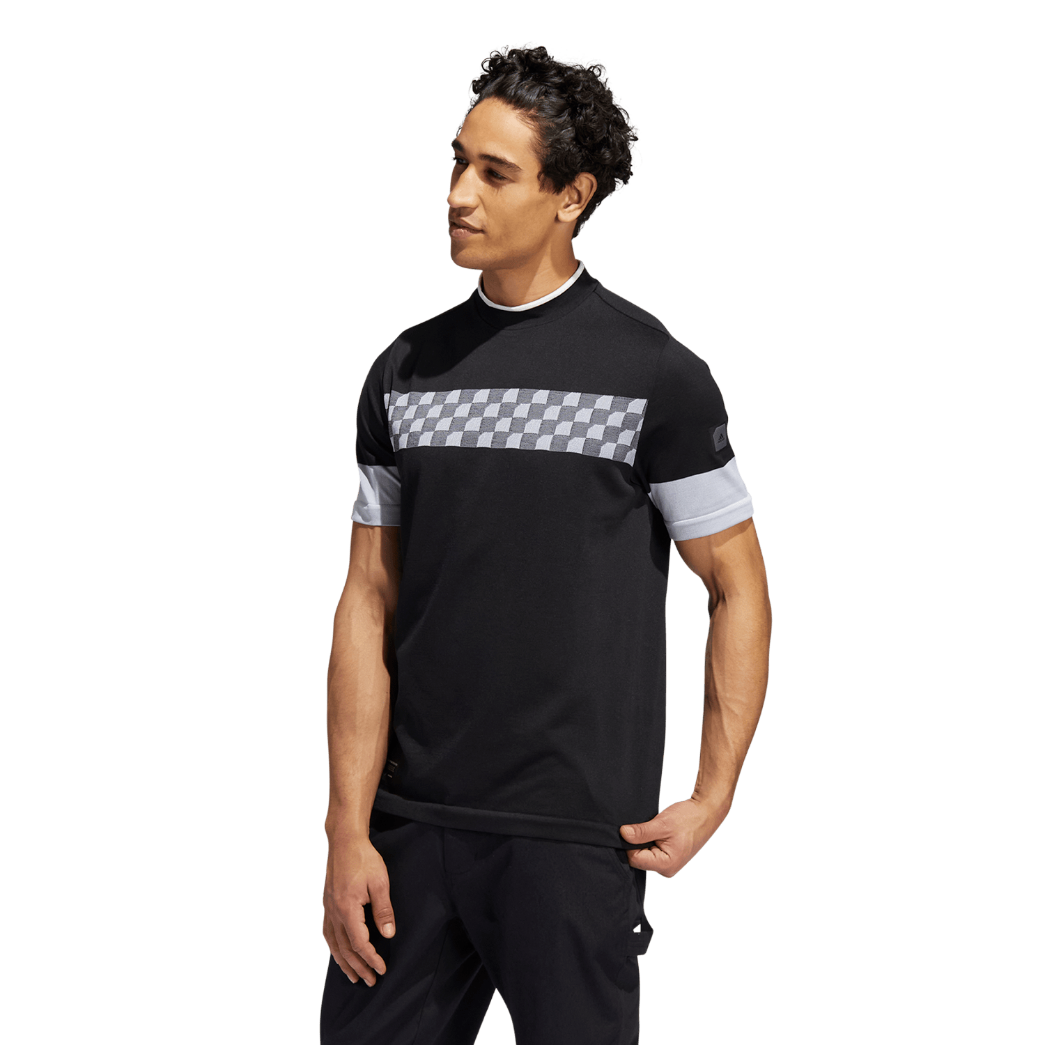 Adicross Checkered Men's Short Sleeve Golf Polo Shirt