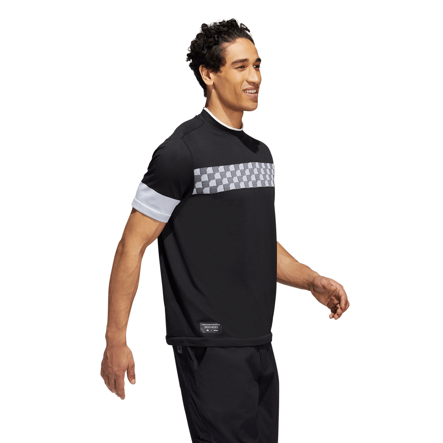 Adicross Checkered Men's Short Sleeve Golf Polo Shirt