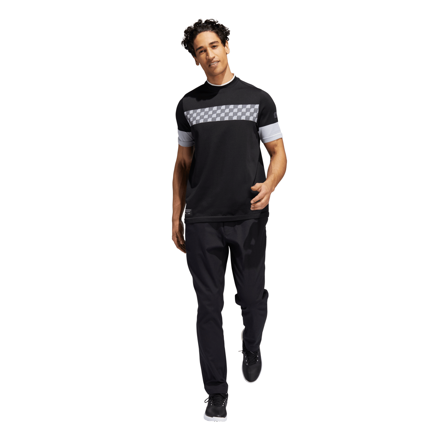 Adicross Checkered Men's Short Sleeve Golf Polo Shirt