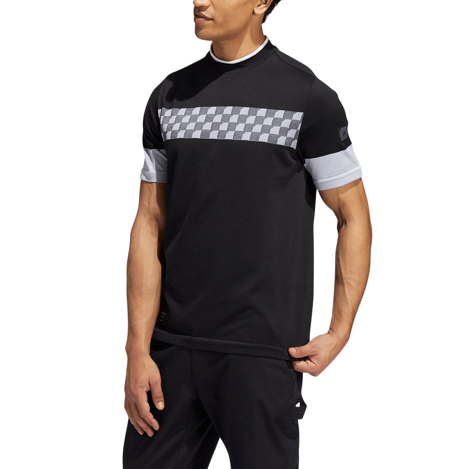 Adicross Checkered Men's Short Sleeve Golf Polo Shirt