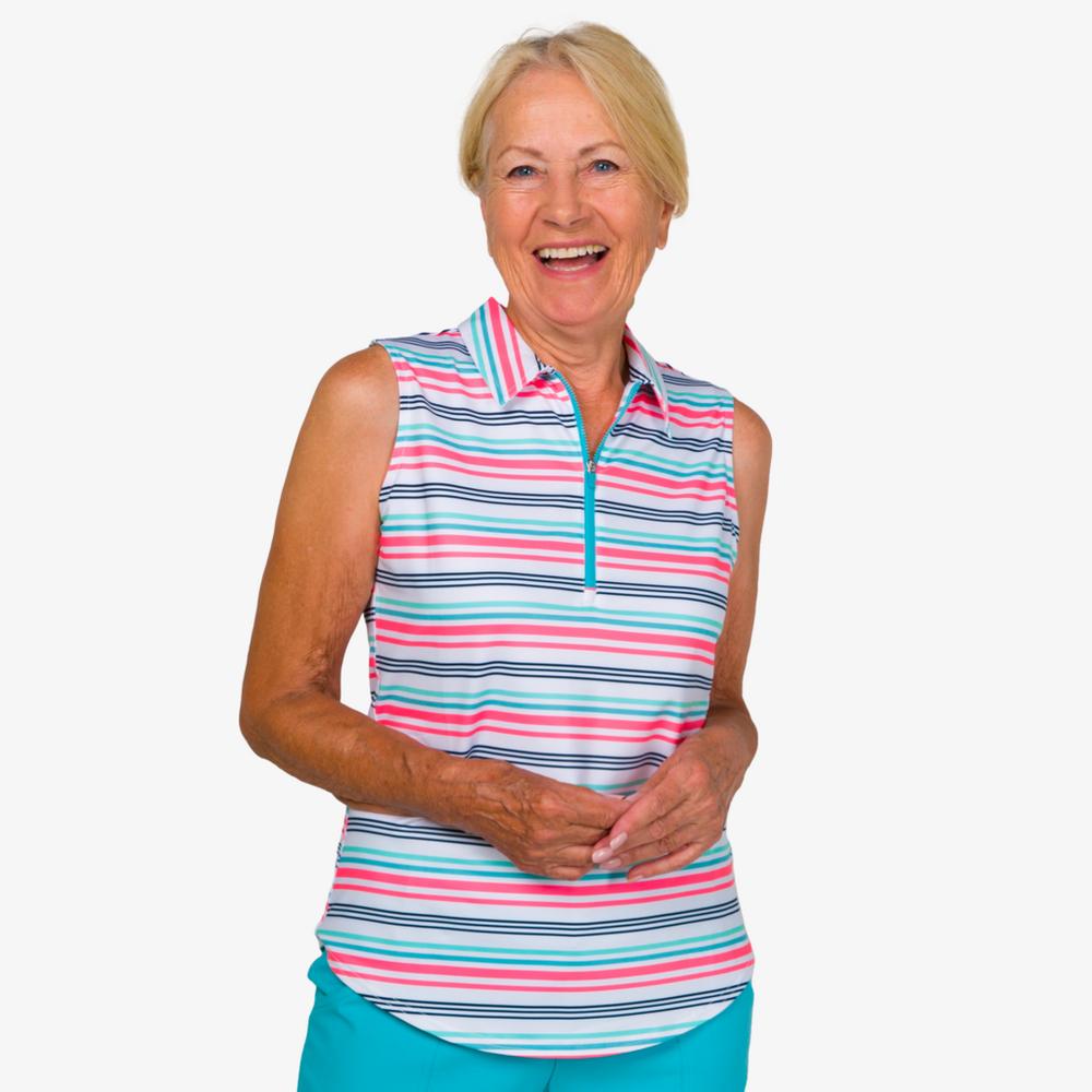 Mint Julep Collection: Striped Sleeveless Polo Shirt
