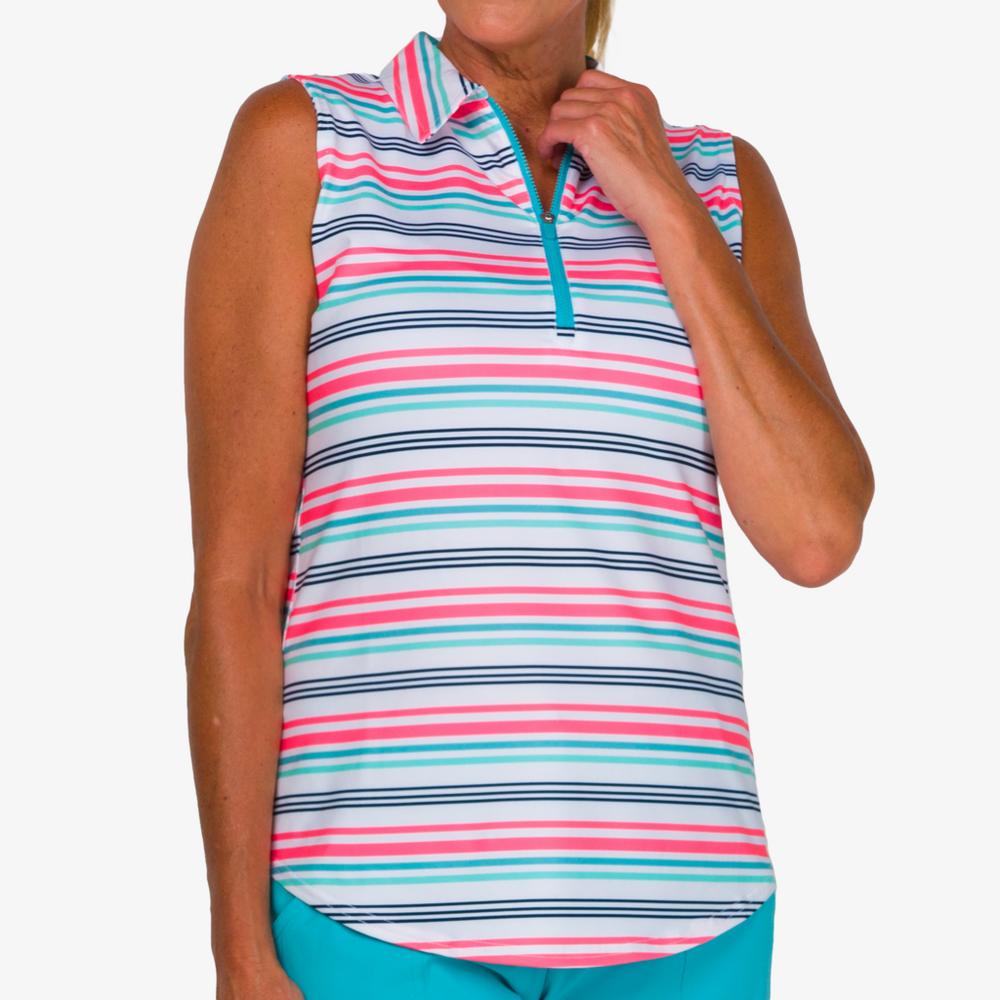 Mint Julep Collection: Striped Sleeveless Polo Shirt