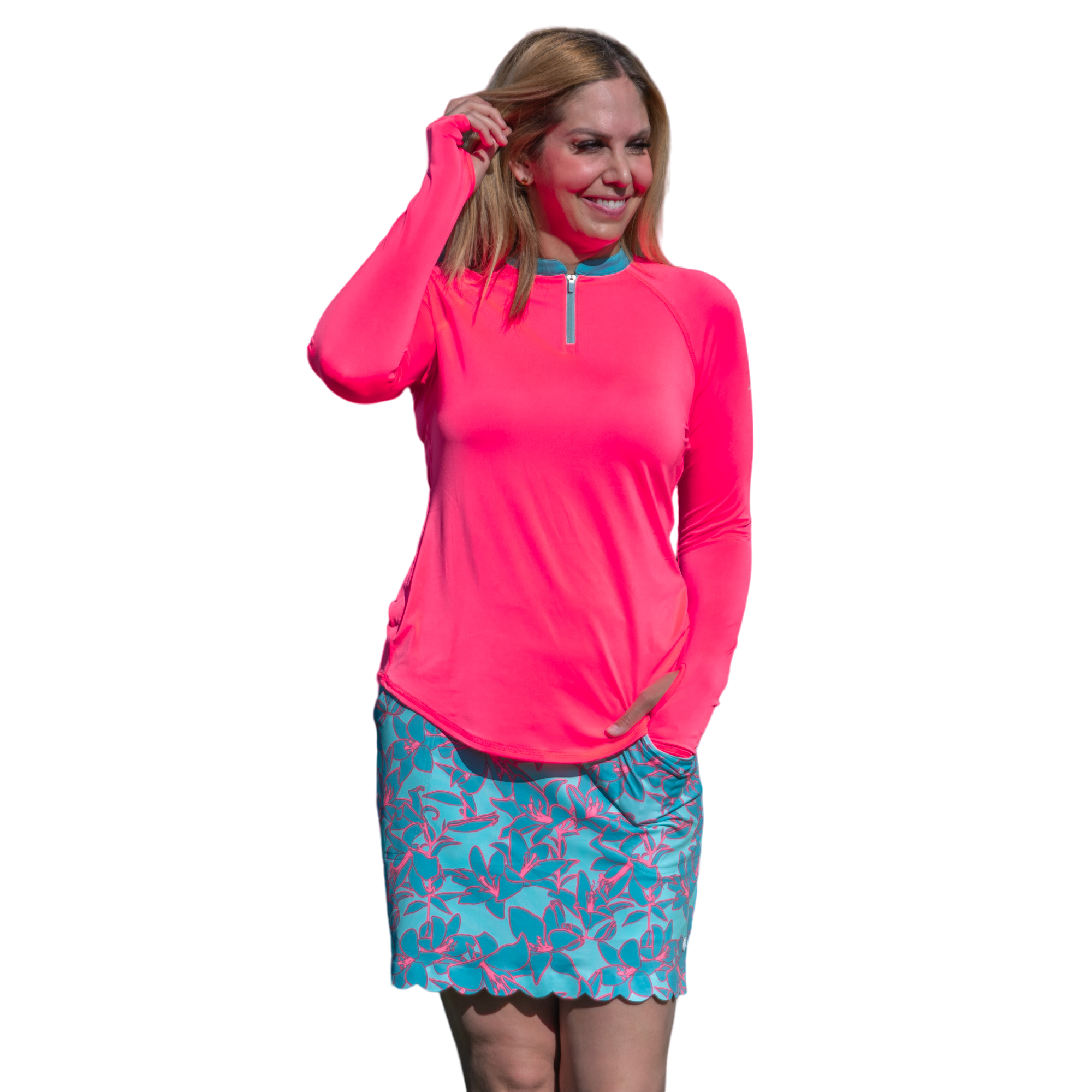 Mint Julep Collection: Long Sleeve Quarter Zip Crew Neck Pull Over