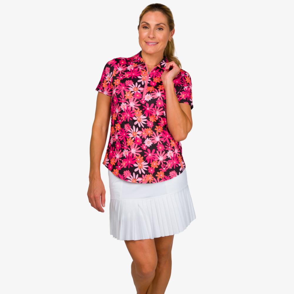 Watermelon Wine Collection: Floral Short Sleeve Polo