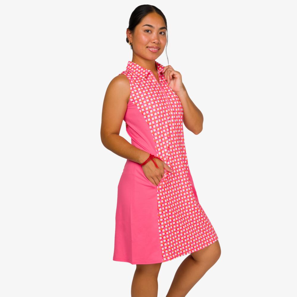 Watermelon Wine Collection: Tonal Diamond Print Sleeveless Dress