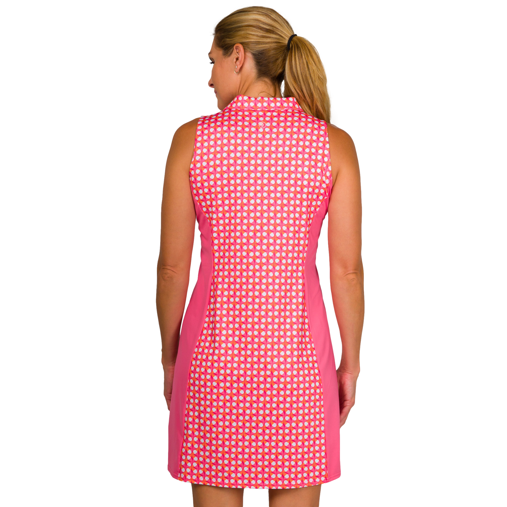 Watermelon Wine Collection: Tonal Diamond Print Sleeveless Dress