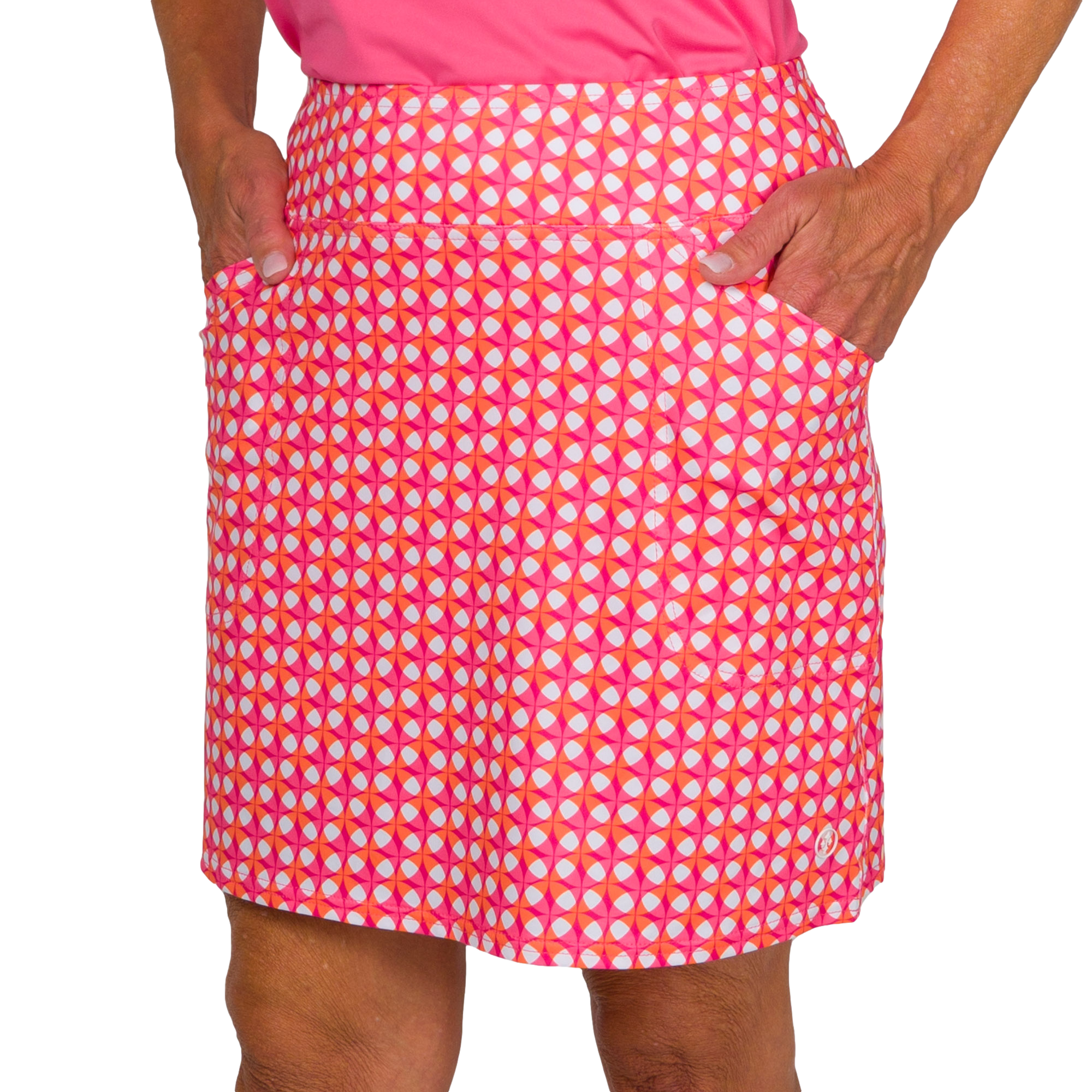 Watermelon Wine Collection: Mina Tonal Diamond Print 17" Skort