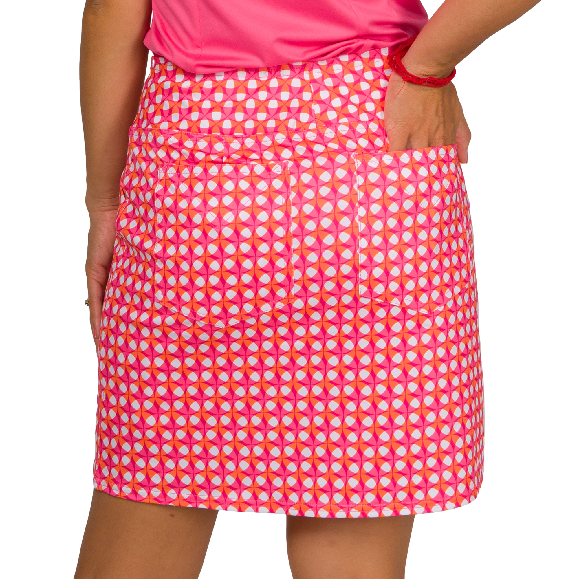 Watermelon Wine Collection: Mina Tonal Diamond Print 17" Skort