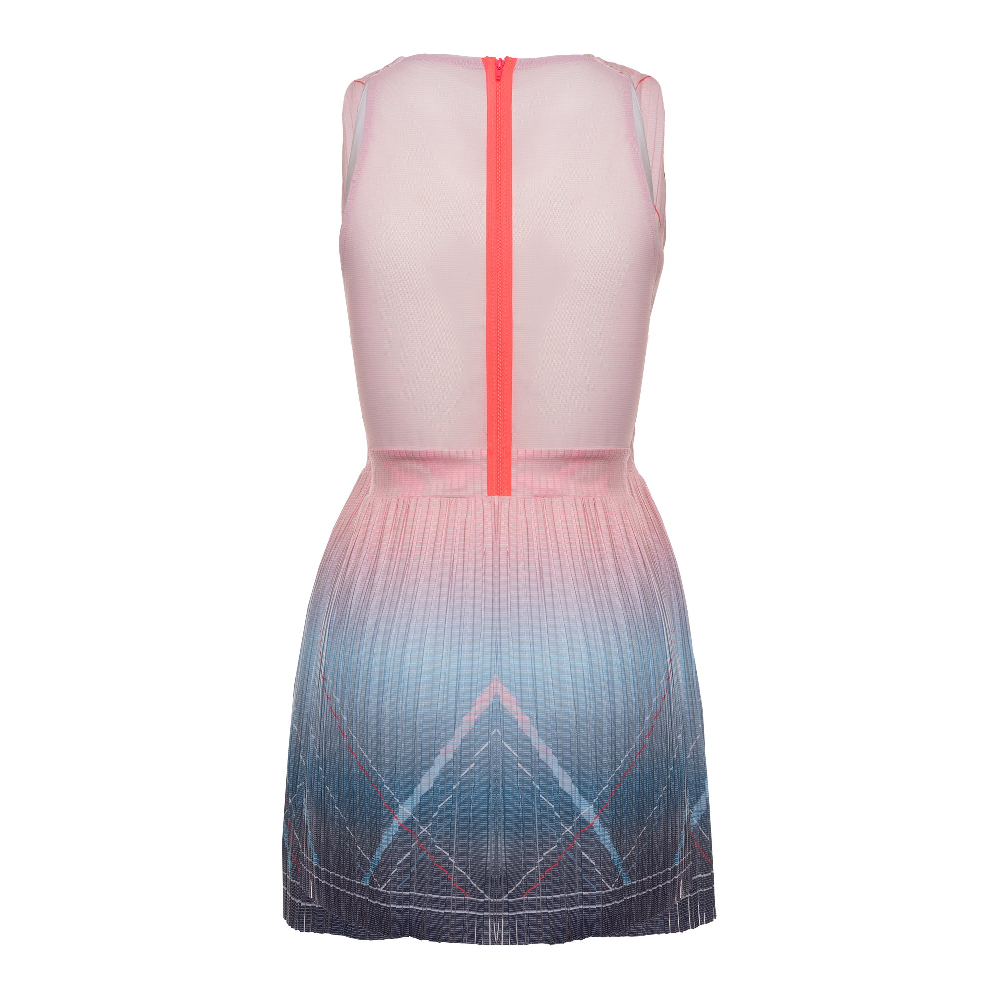 Deep V-Neck Pleated Ombre Dress