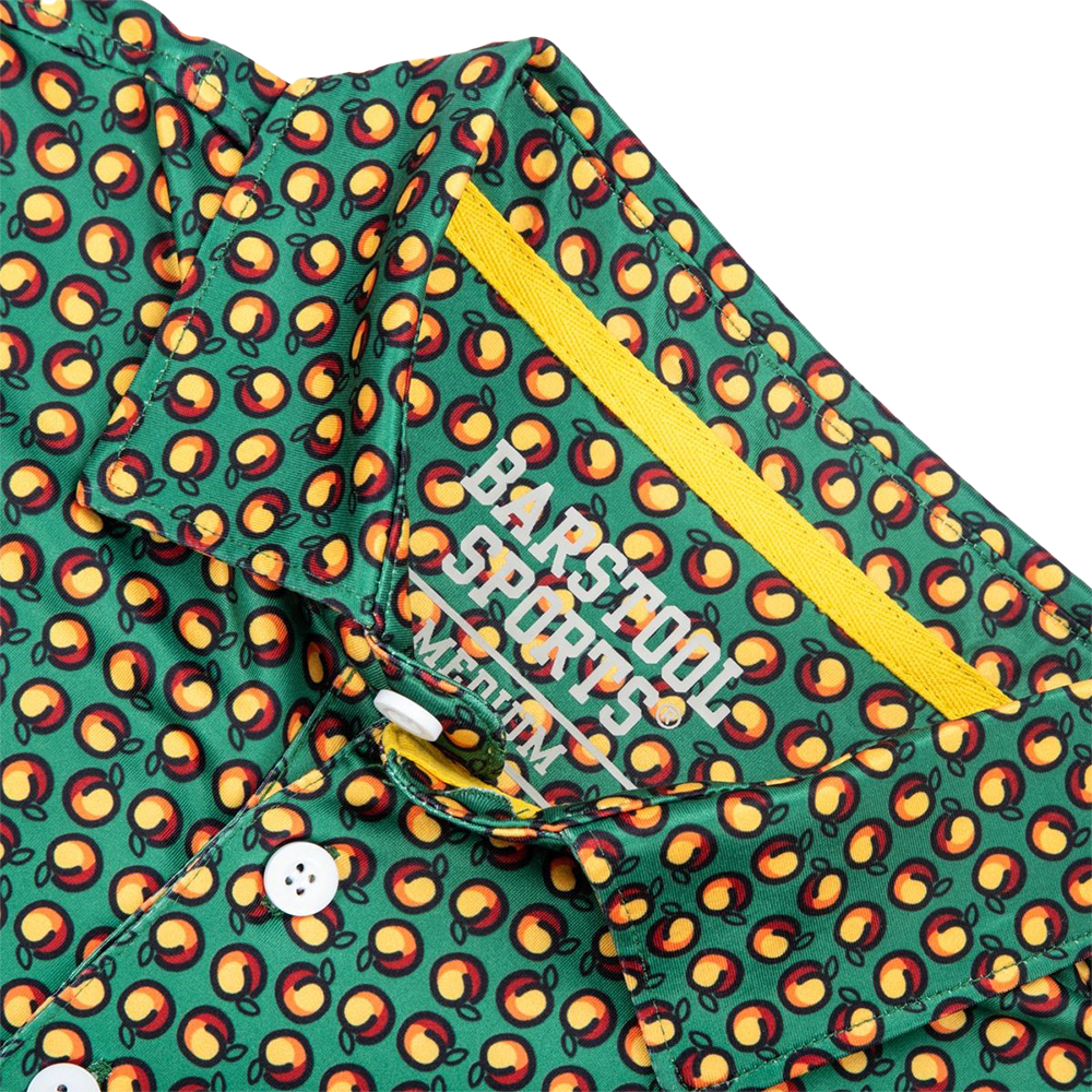 Barstool Georgia Peach Print Men's Short Sleeve Golf Polo Shirt