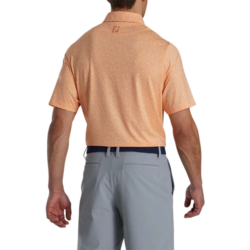 Painted Floral Lisle Self Collar Polo