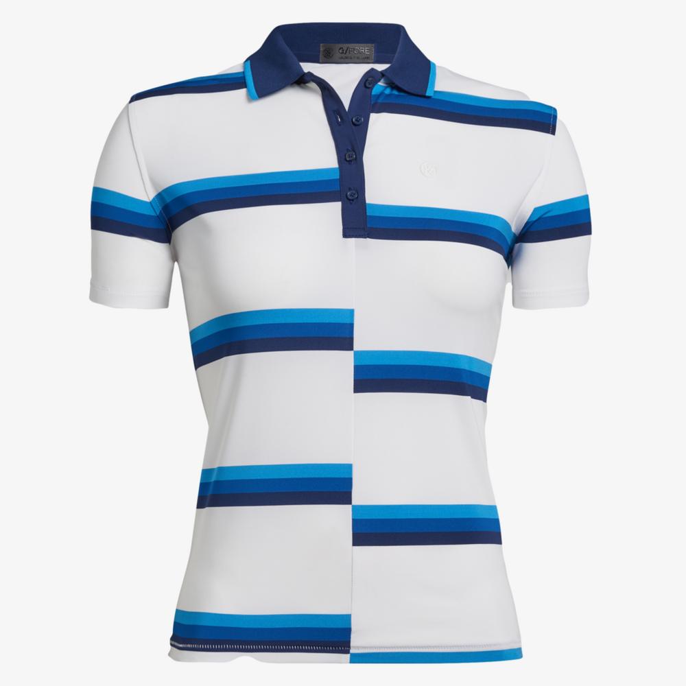 Offset Striped Short Sleeve Polo Shirt