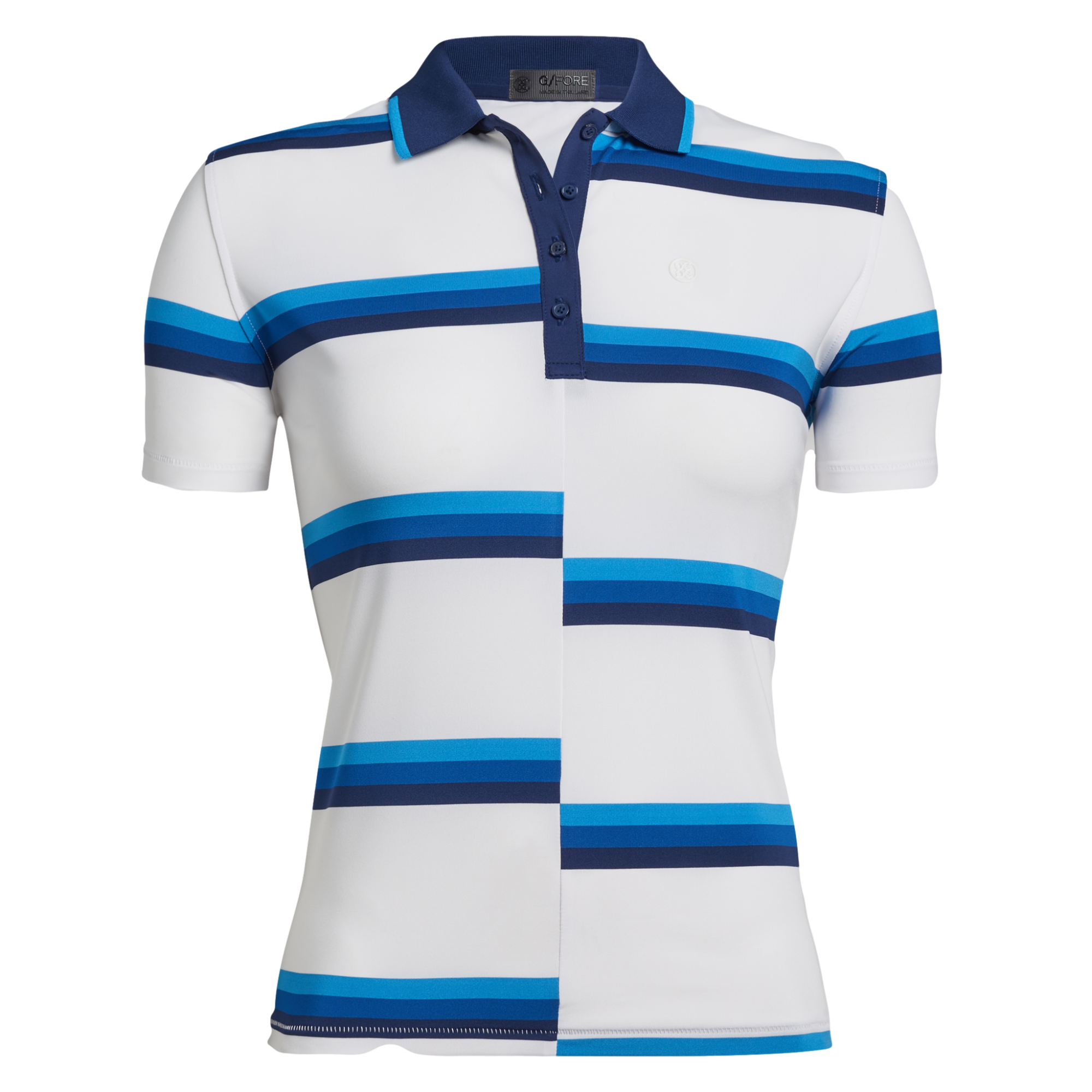 Offset Striped Women's Short Sleeve Golf Polo Shirt