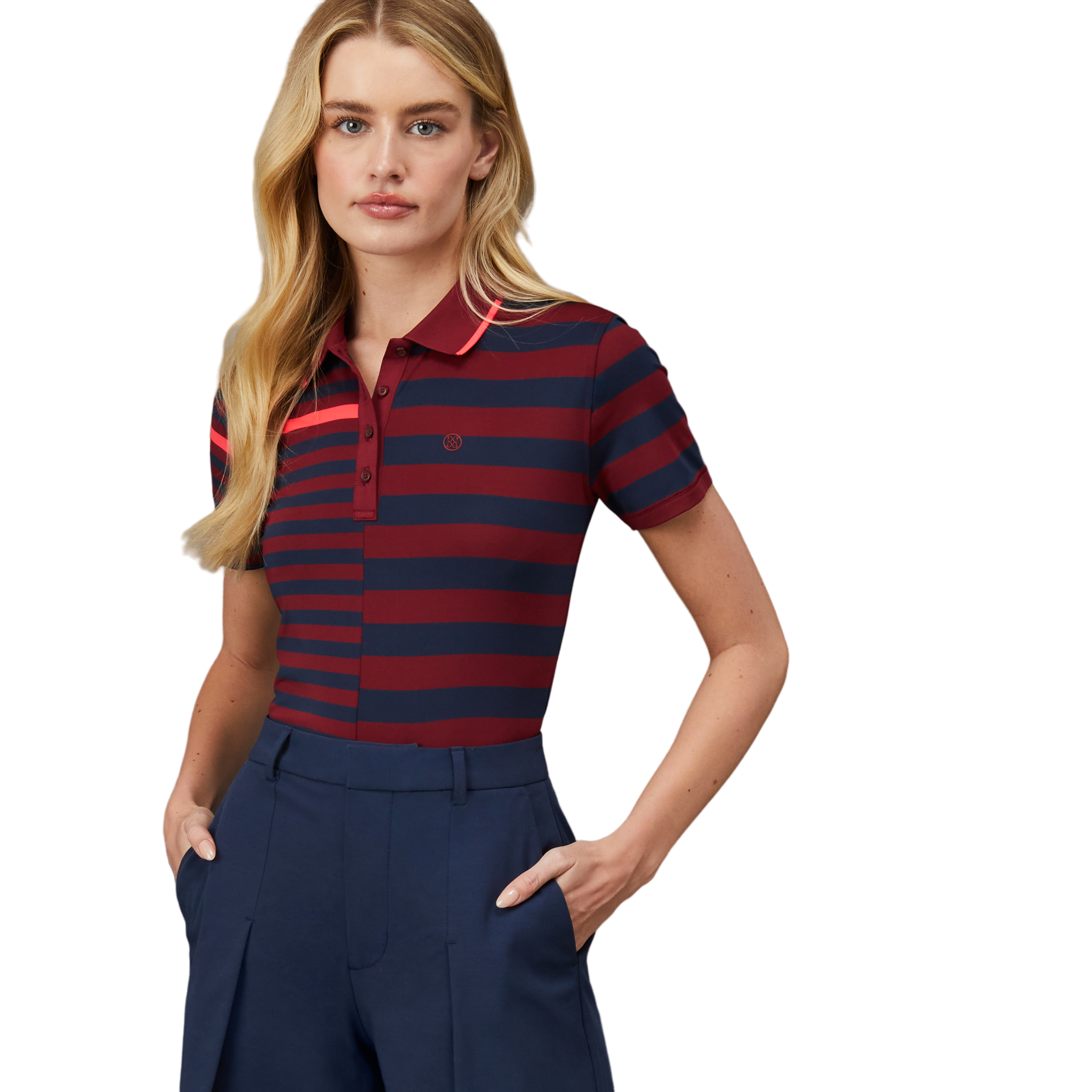 Bold Stripe Women's Short Sleeve Golf Polo Shirt