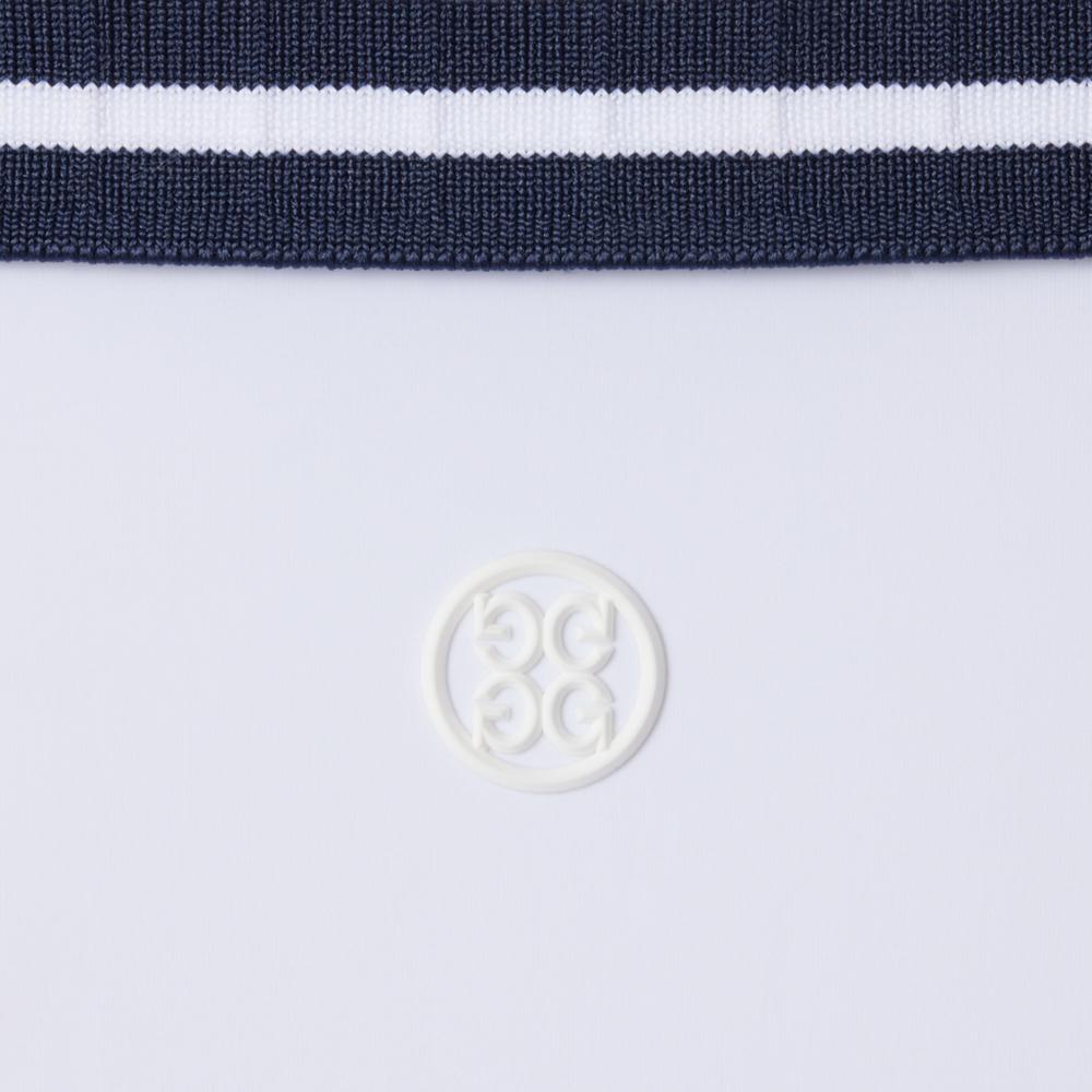 Jacquard Pleated Collar Short Sleeve Performance Polo Shirt