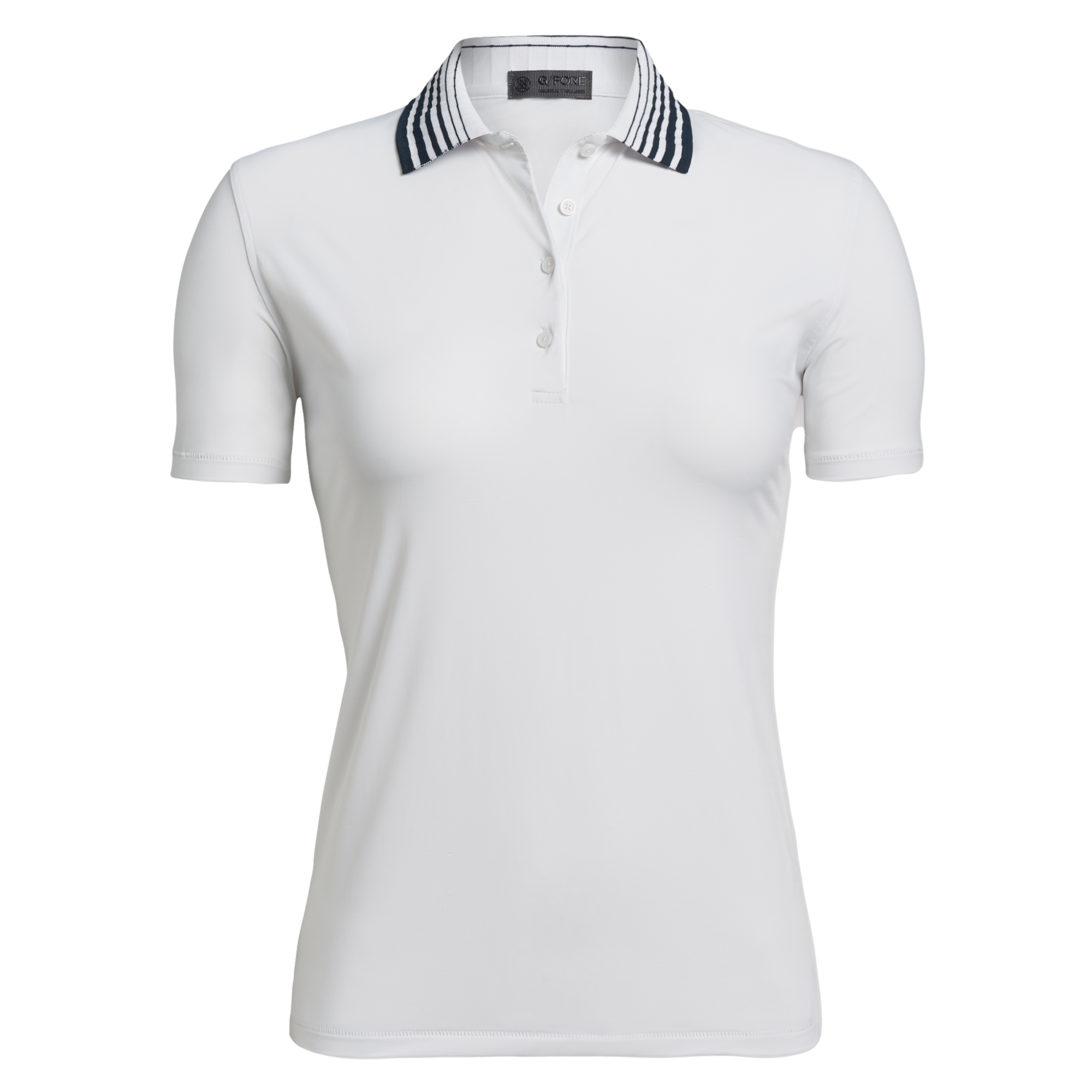 Jacquard Pleated Collar Performance Women's Short Sleeve Golf Polo Shirt