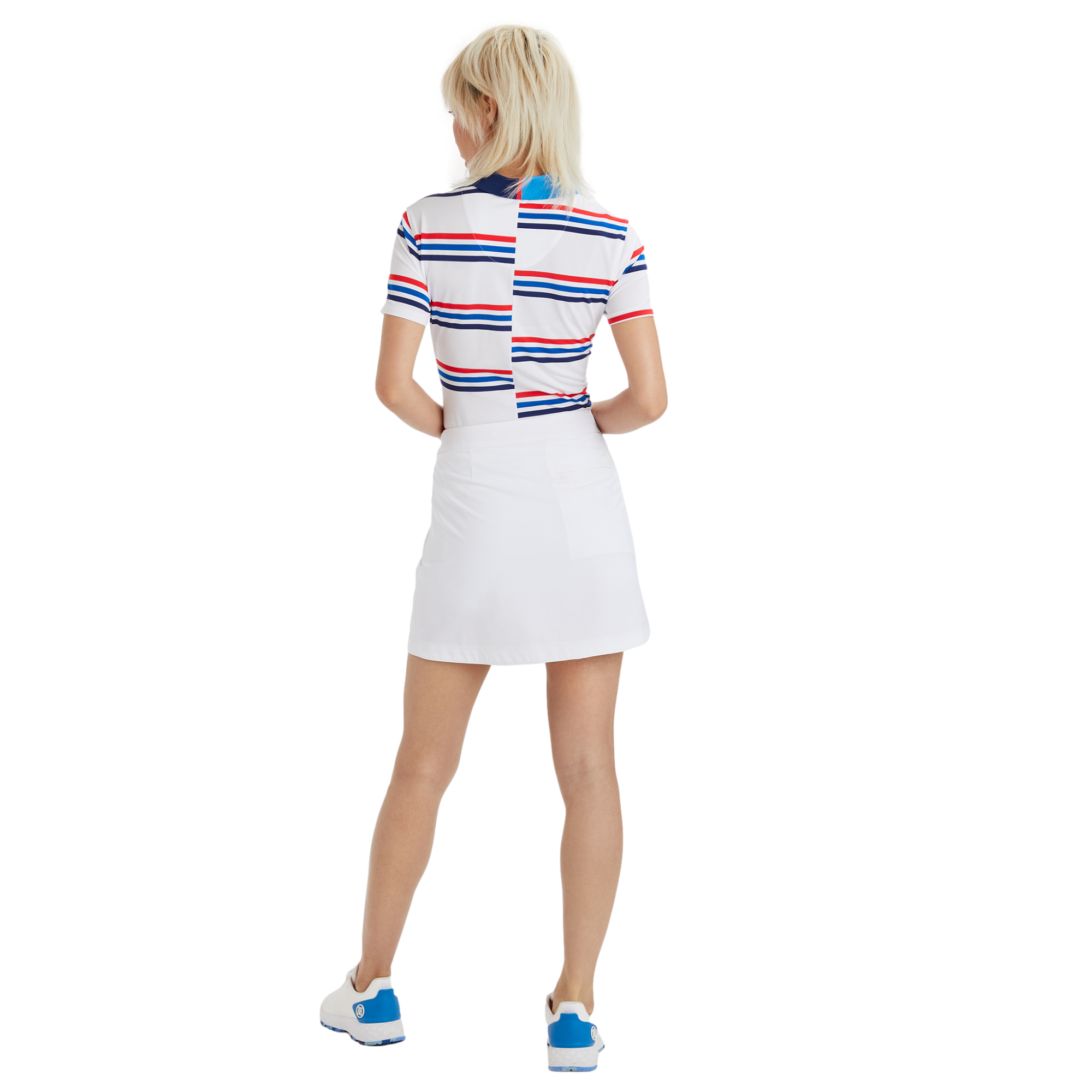 Offset Stripe Short Sleeve Polo Shirt
