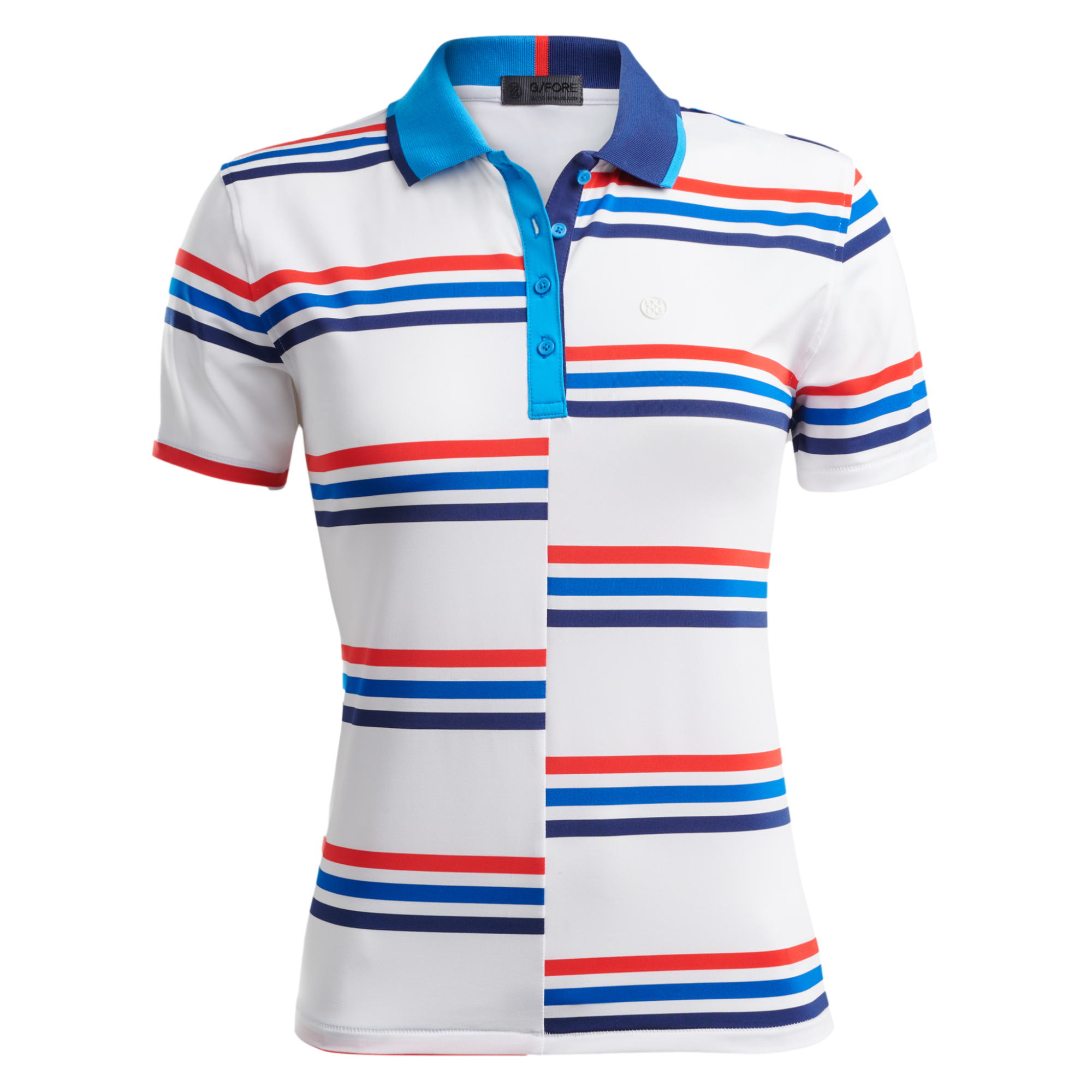 Offset Stripe Short Sleeve Polo Shirt
