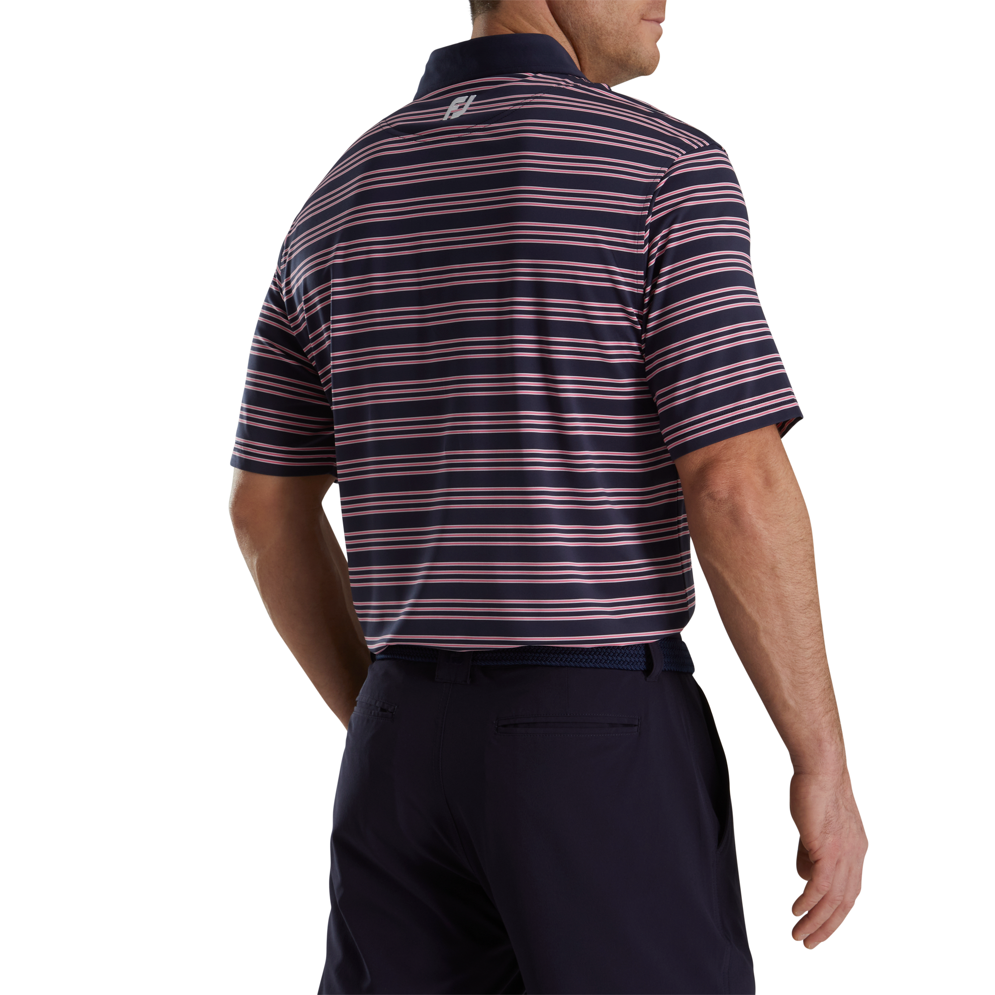Trio Stripe Men's Short Sleeve Golf Polo Shirt