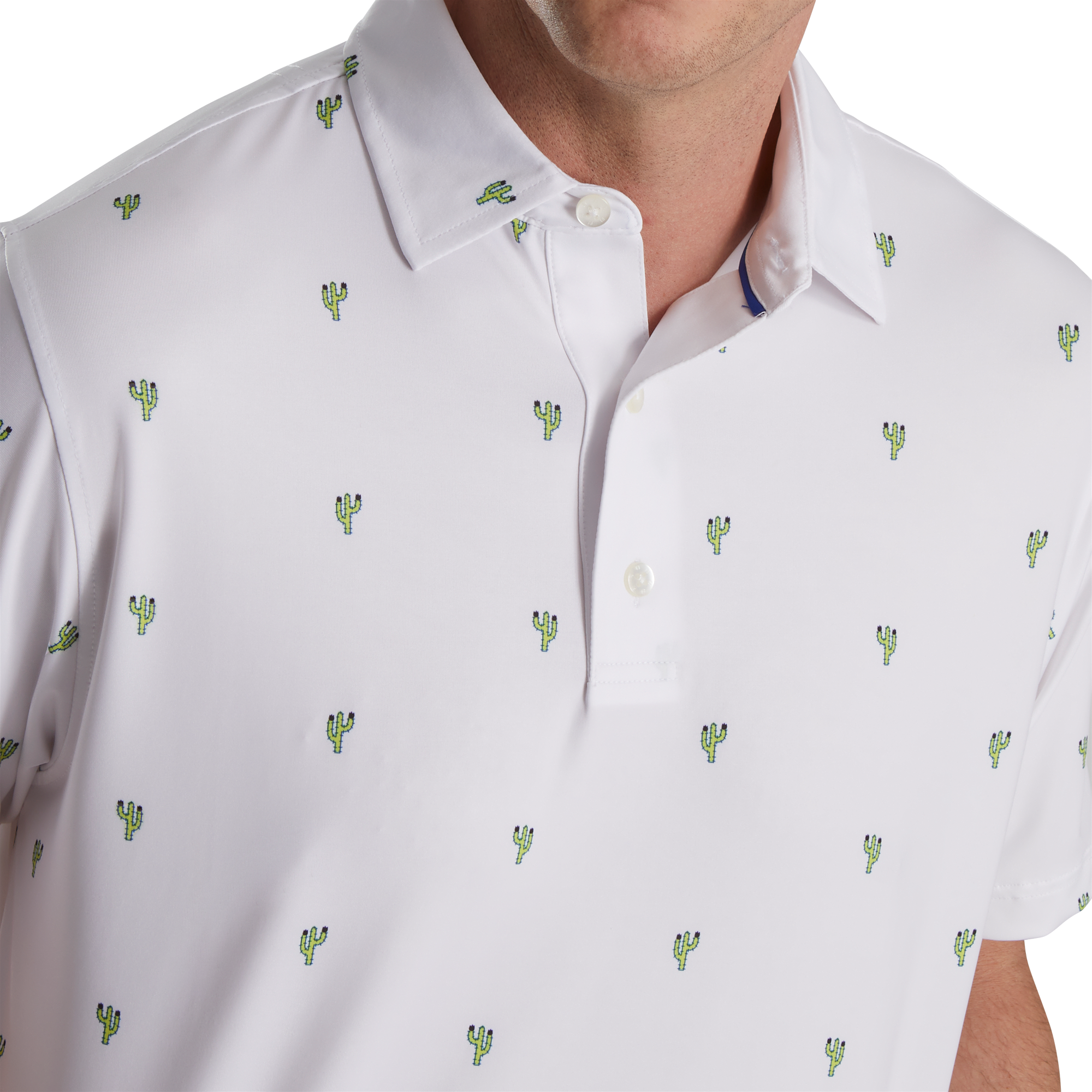 Cactus Print Men's Short Sleeve Golf Polo Shirt