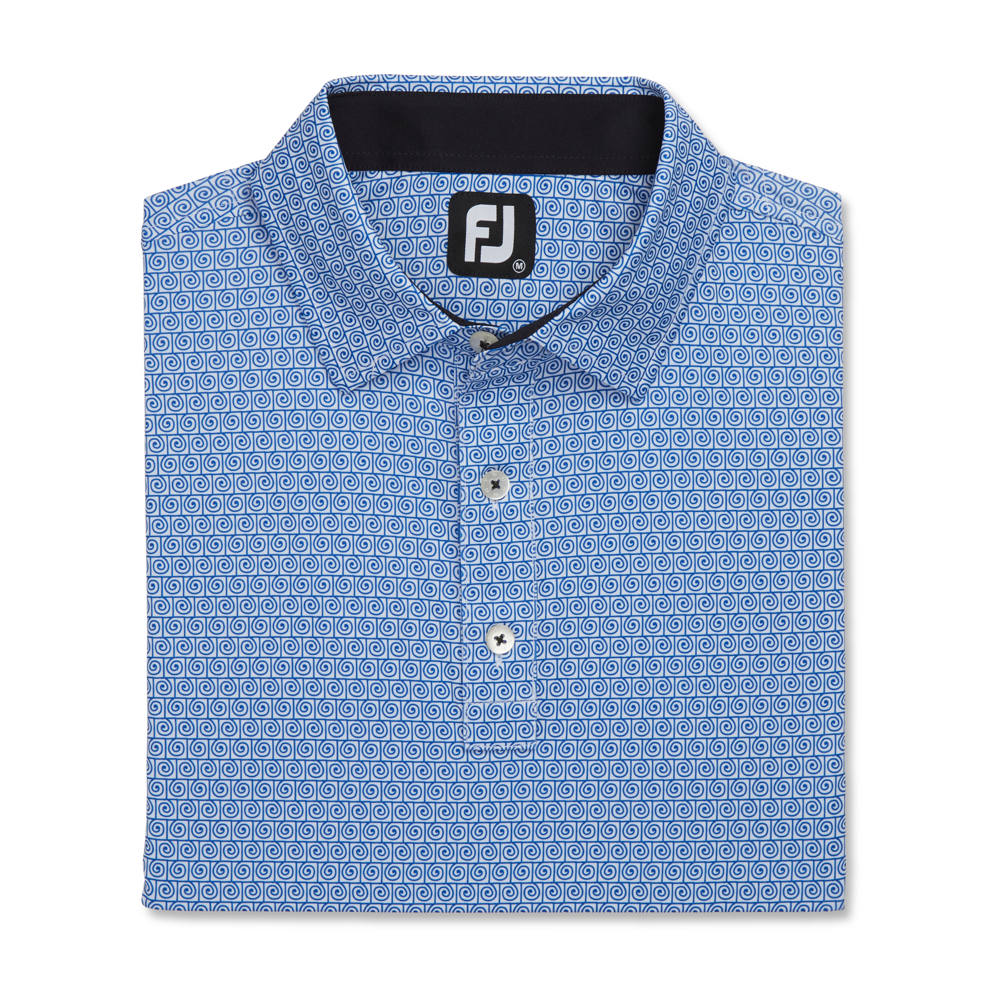 Spiral Line Print Men's Short Sleeve Golf Polo Shirt