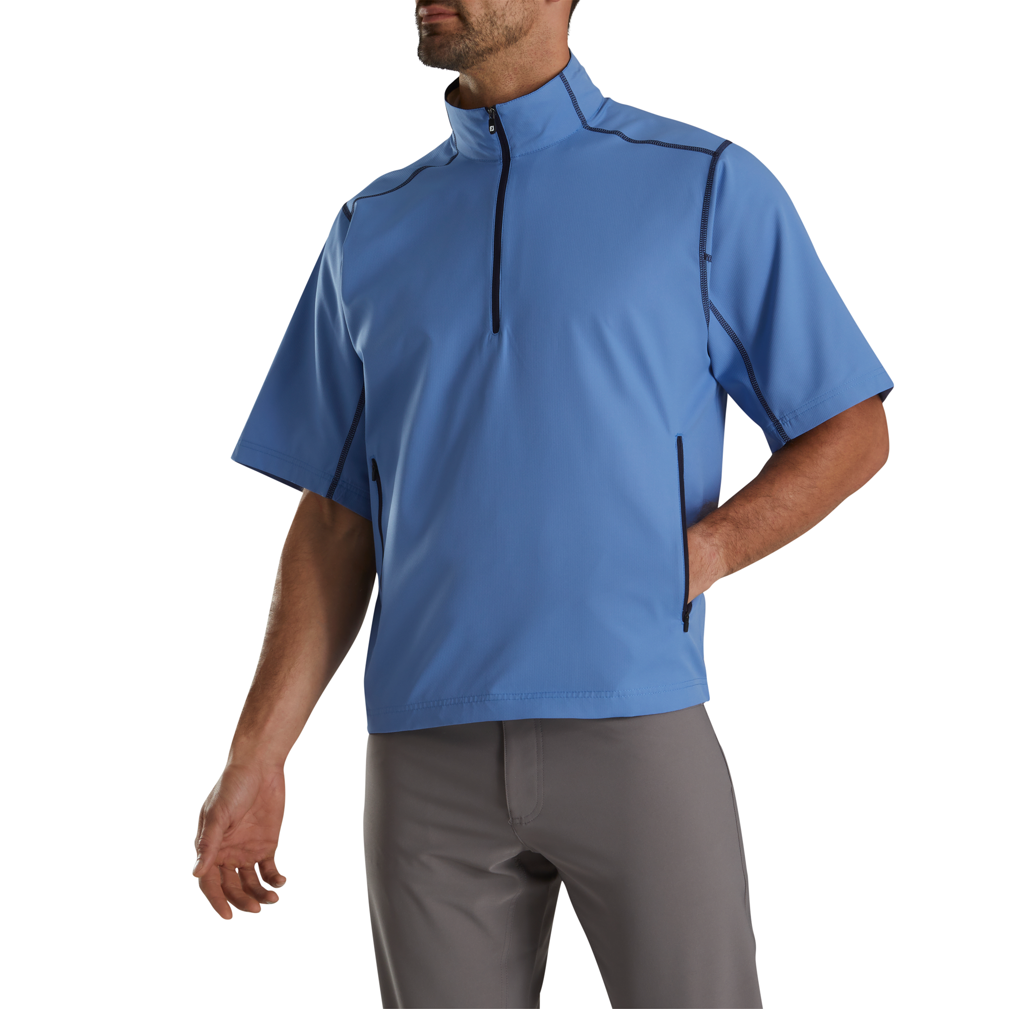 Short Sleeve Men's Golf Quarter Zip Sport Windshirt