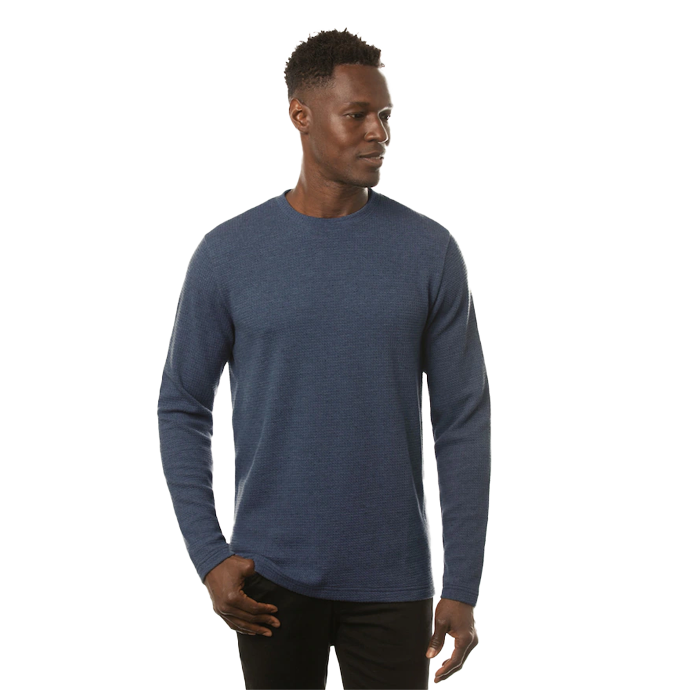 Cloud Waffle Men's Long Sleeve Crewneck Golf T-Shirt