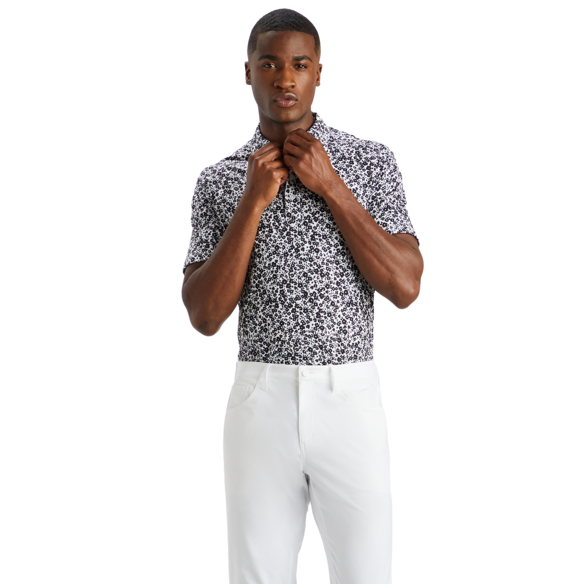 MINI FLORAL TECH JERSEY Men's Short Sleeve Golf Polo Shirt