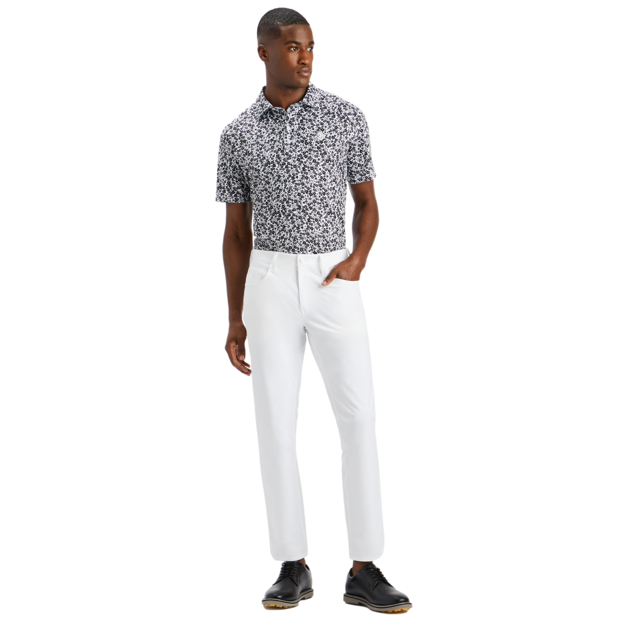 MINI FLORAL TECH JERSEY Men's Short Sleeve Golf Polo Shirt