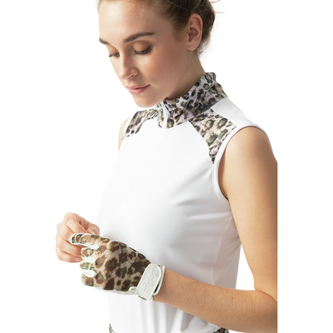 Ash Animal Print Women's Sleeveless Golf Shirt