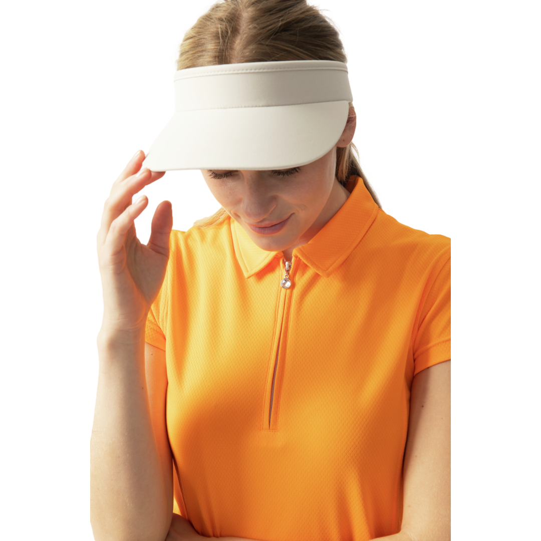 Macy Candied Orange Women's Short Sleeve Golf Polo Shirt