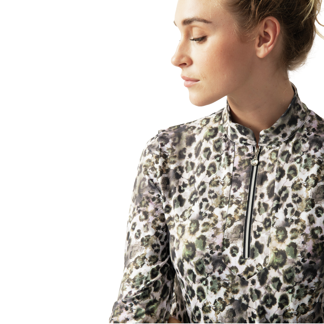 Wild Nature Collection: Arielle Animal Print Quarter Zip Pull Over
