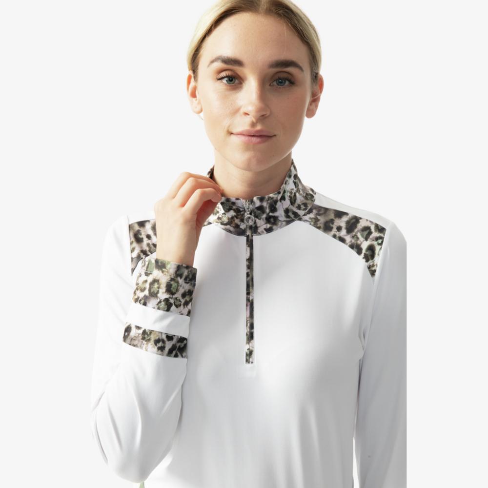Wild Nature Collection: Ash Contrast Animal Print Quarter Zip Pull Over