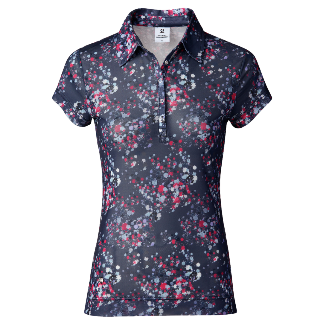 Sportif Dot Collection: Elisabet Print Short Sleeve Polo Shirt