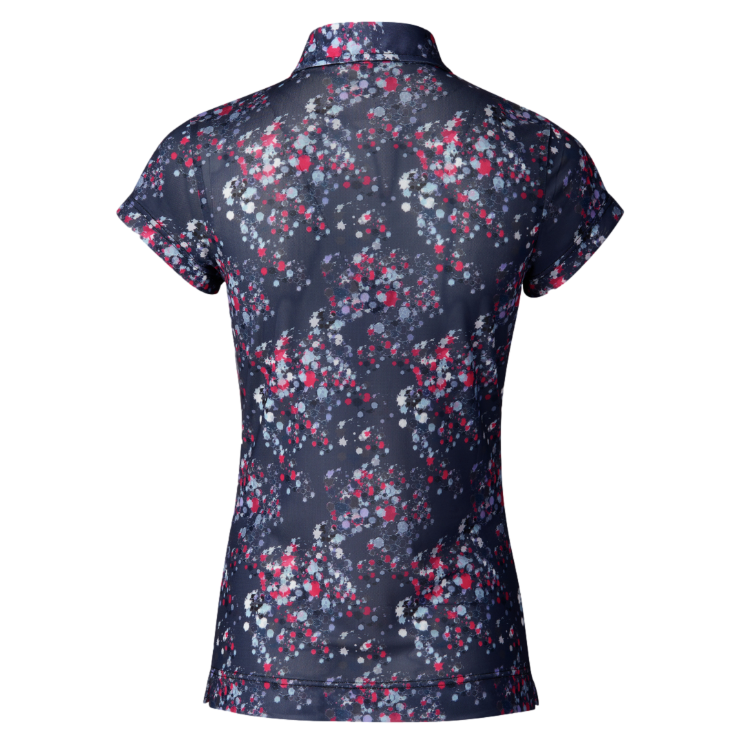 Sportif Dot Collection: Elisabet Print Short Sleeve Polo Shirt